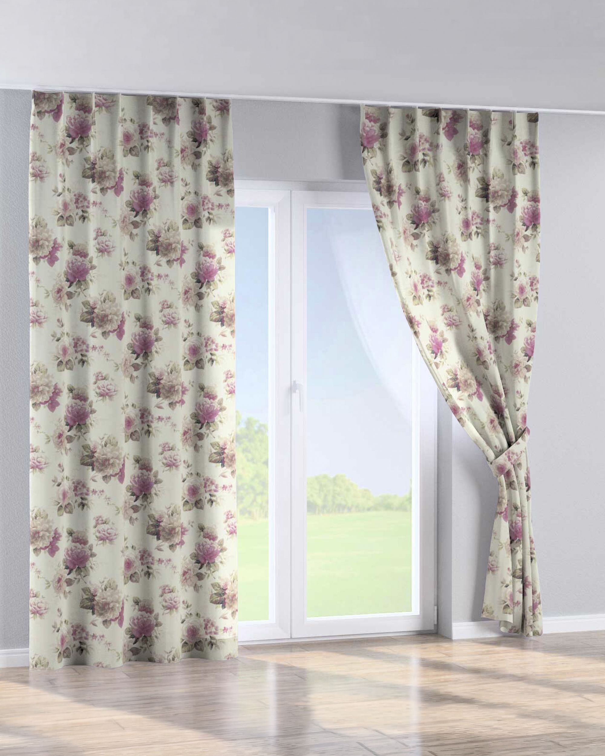 Rideau avec crochets flex simples couleur multicolore tissu à motifs (hover)