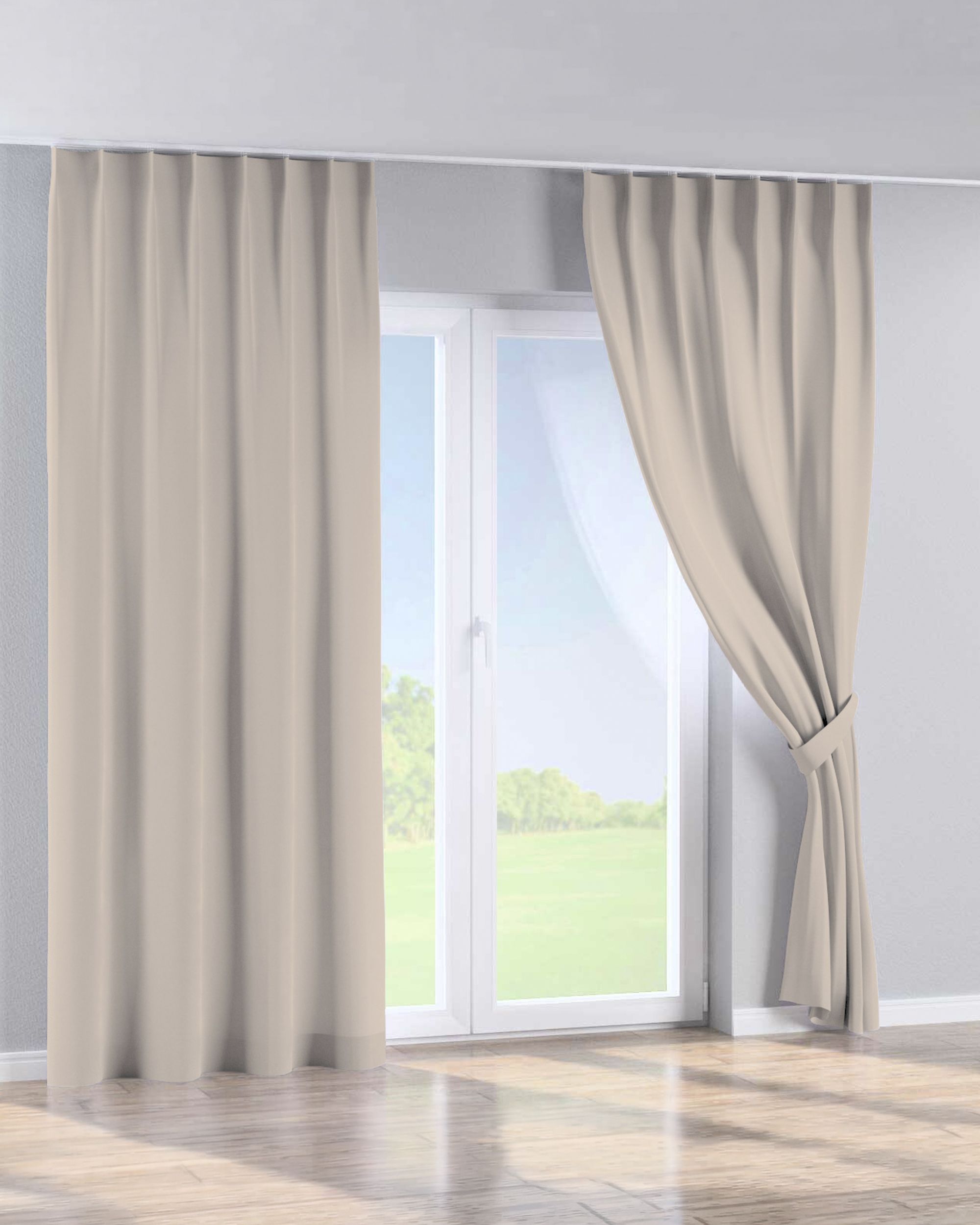Rideau avec crochets flex simples couleur beige (hover)