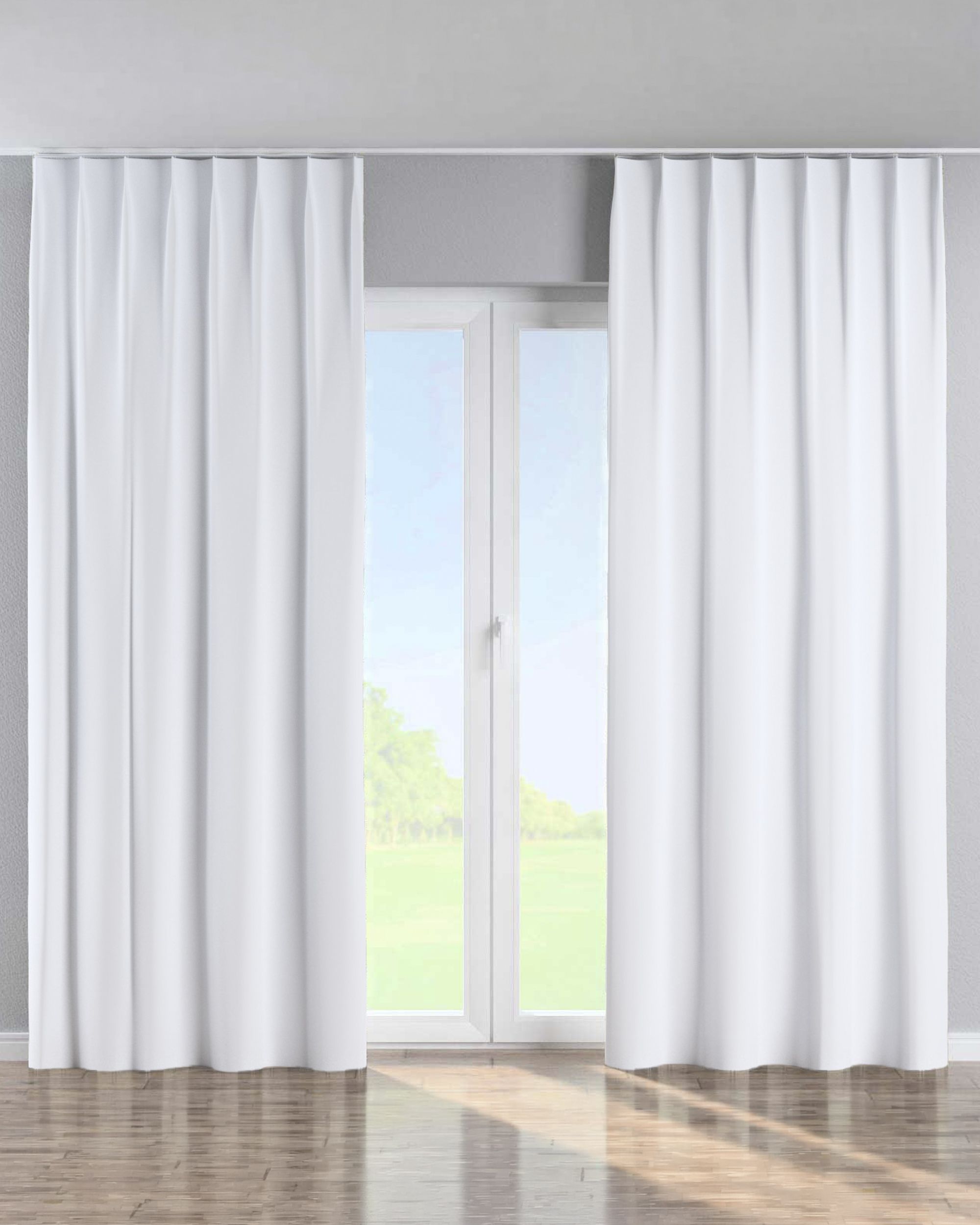 Rideau avec crochets flex simples couleur blanc tissu black-out