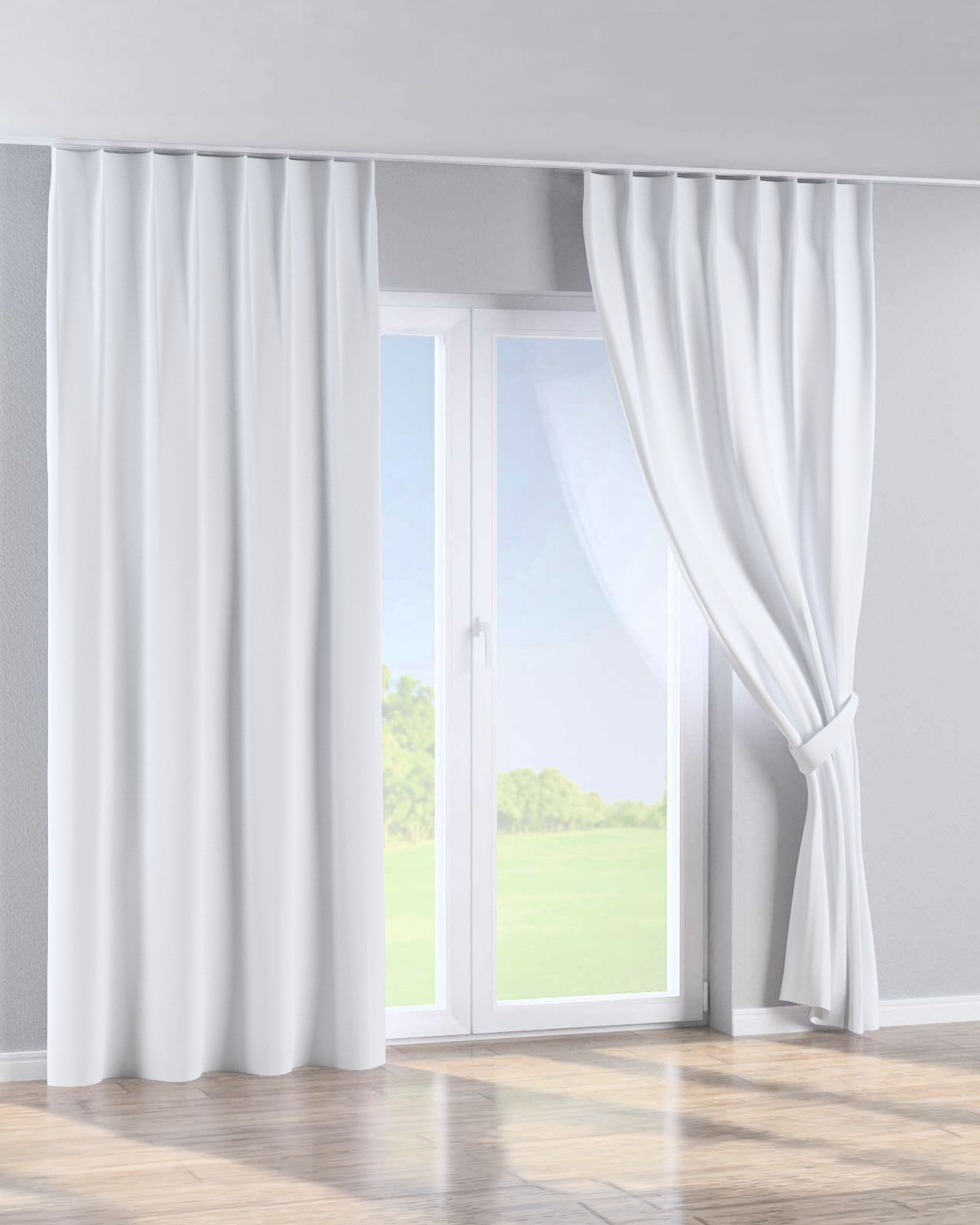 Rideau avec crochets flex simples couleur blanc tissu black-out (hover)