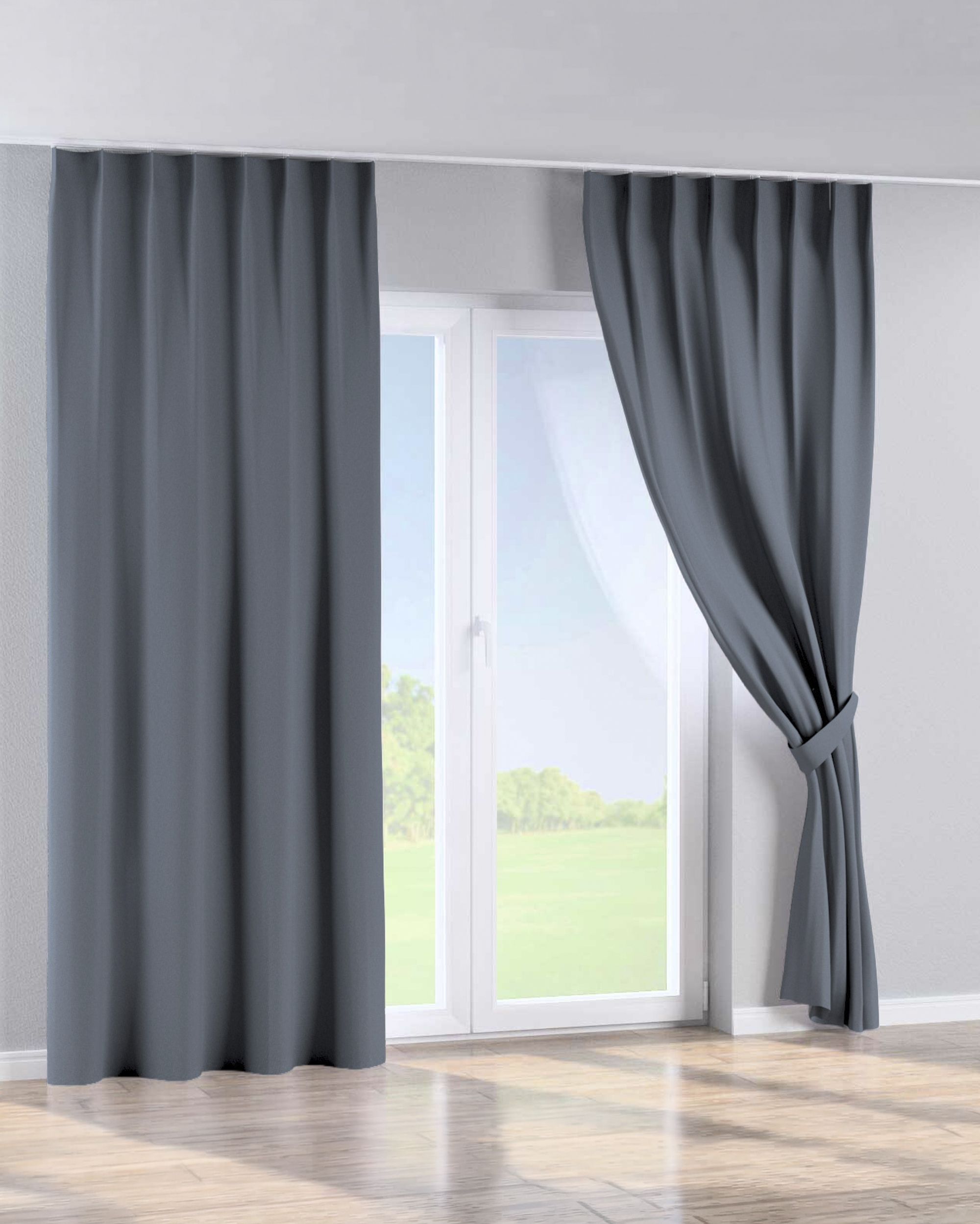 Rideau avec crochets flex simples couleur bleu marine tissu black-out (hover)