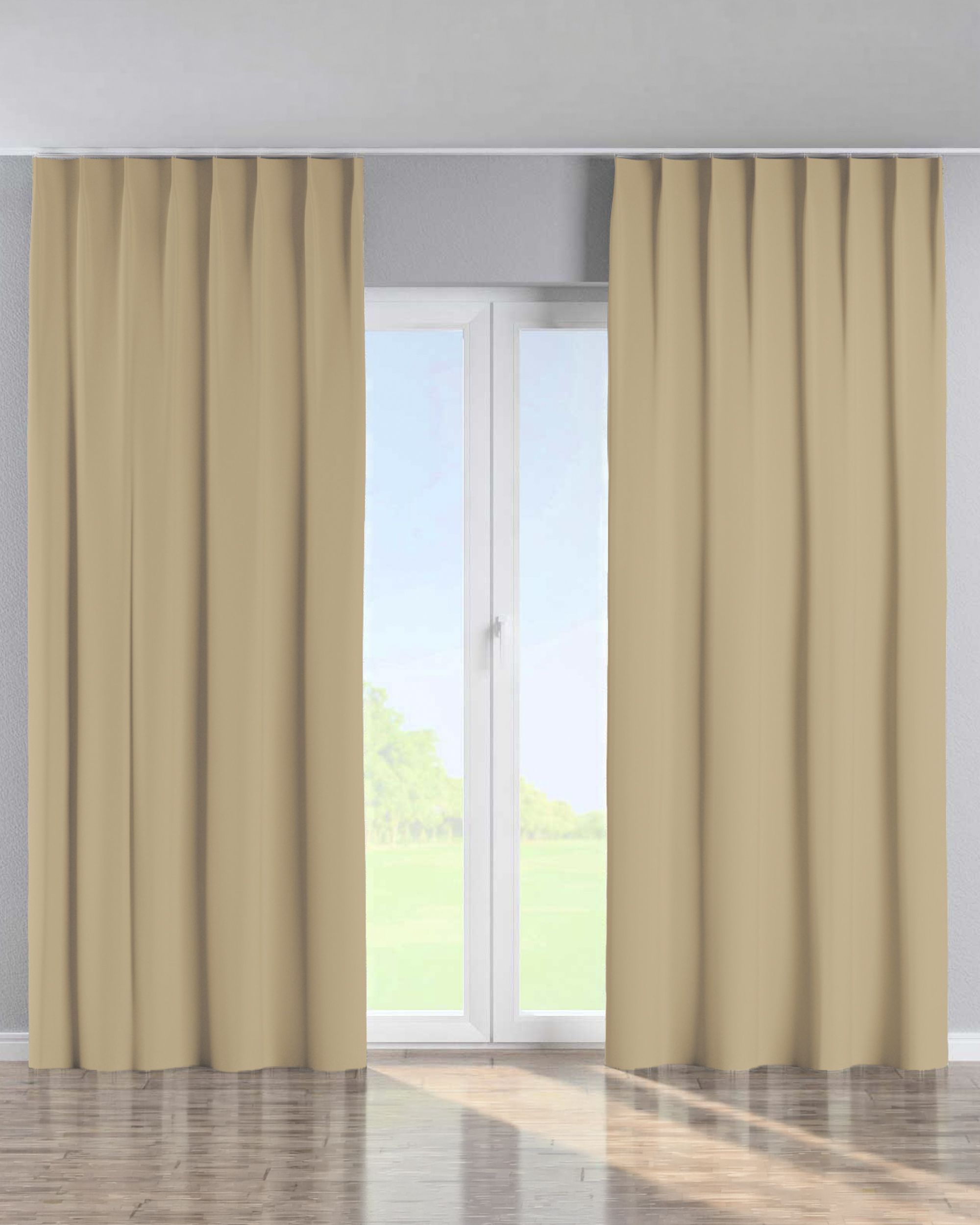 Rideau avec crochets flex simples couleur or tissu black-out