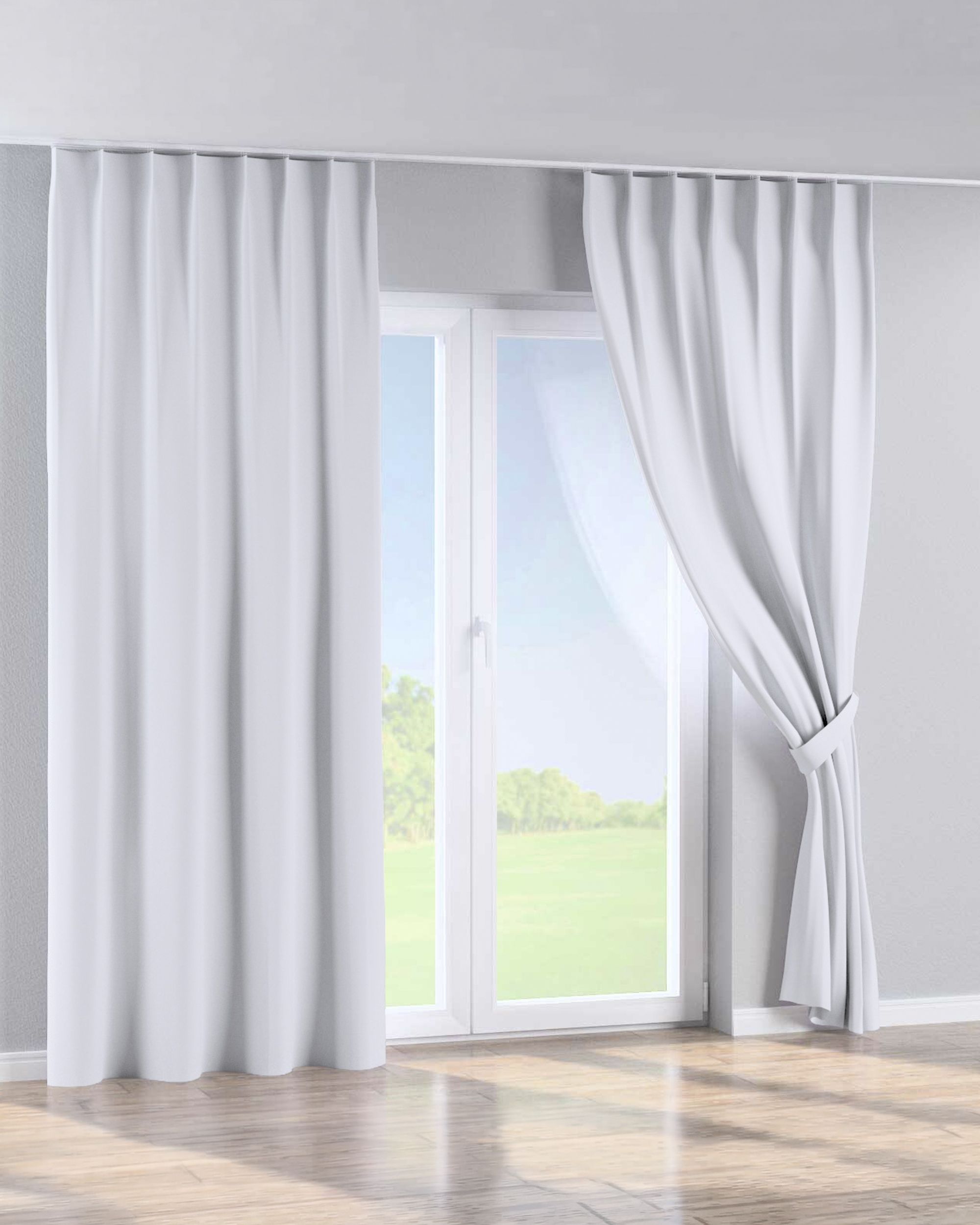 Rideau avec crochets flex simples couleur blanc tissu black-out (hover)