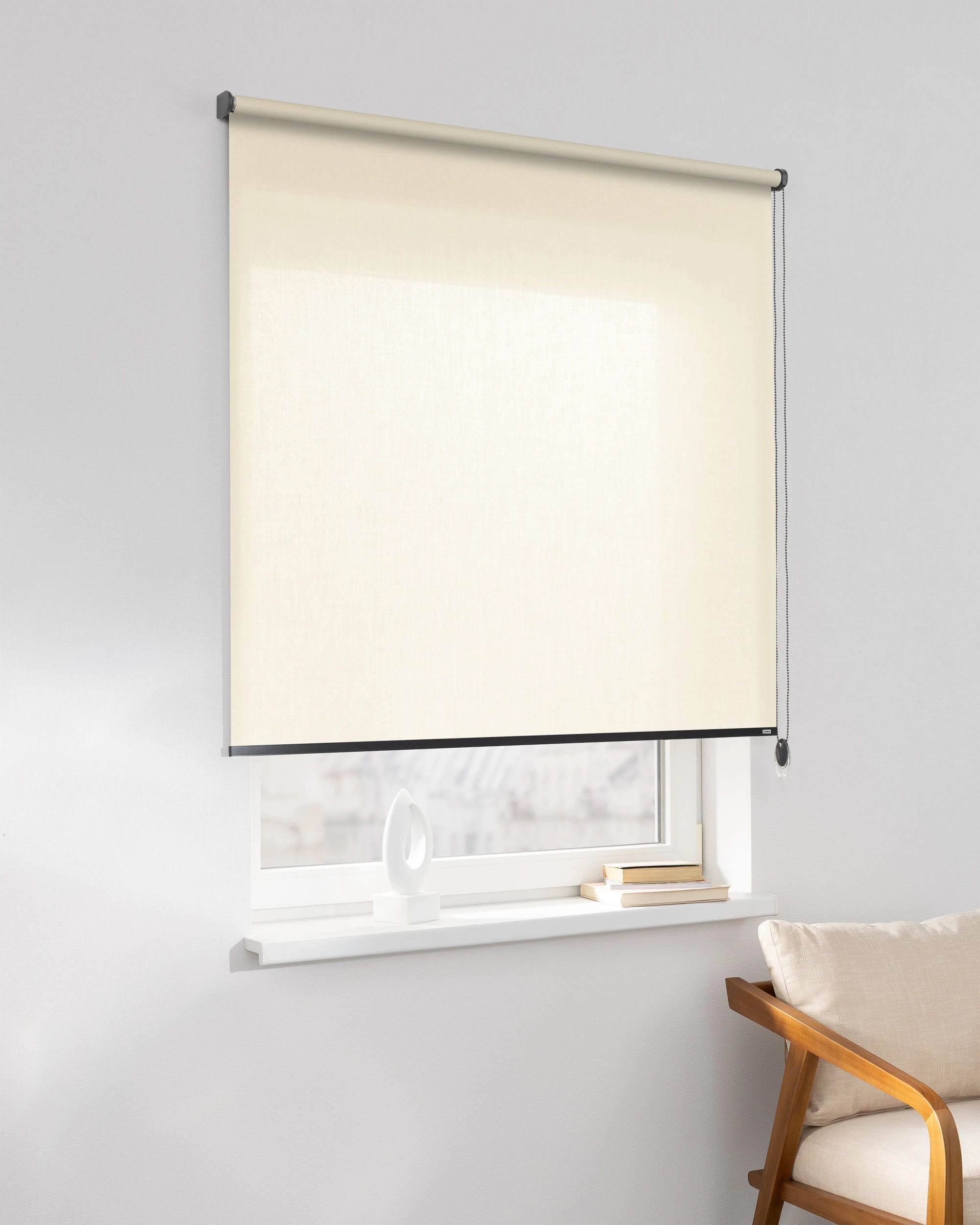 Store enrouleur Classic couleur blanc tissu semi-transparent