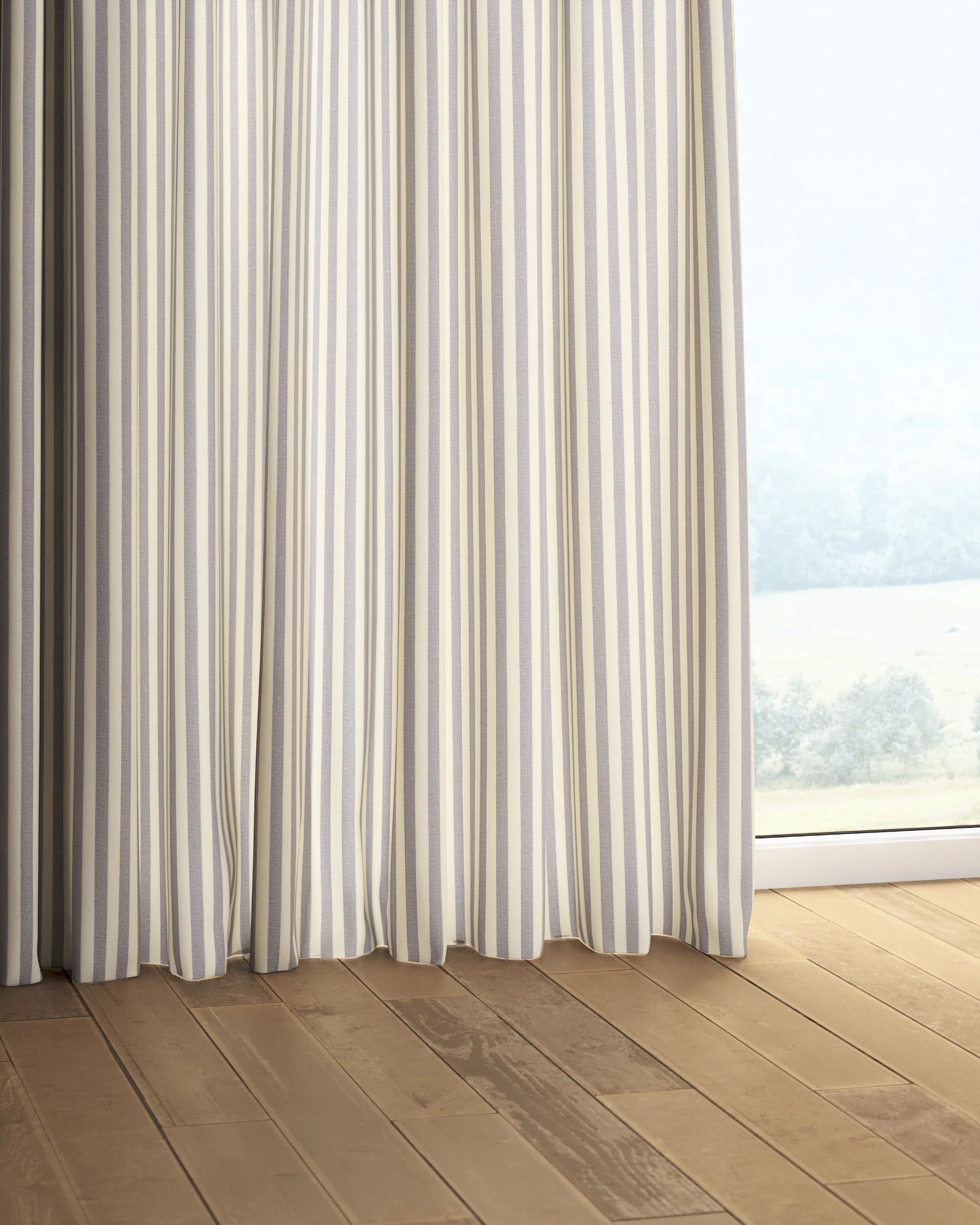 Rideau sur un ruban fronceur 1 pièce couleur bleu marine tissu à motifs (hover)