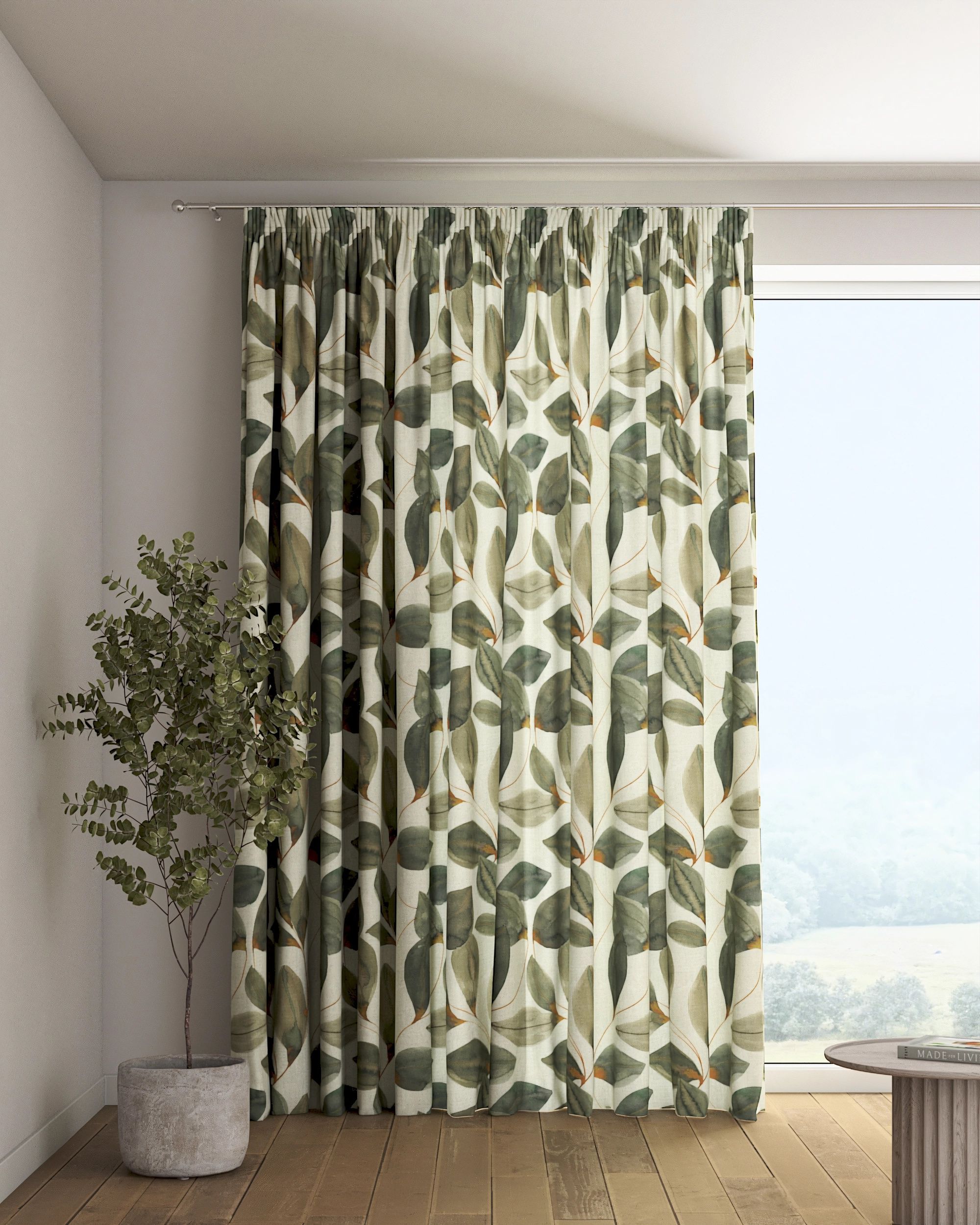 Rideau sur un ruban fronceur 1 pièce couleur multicolore tissu à motifs
