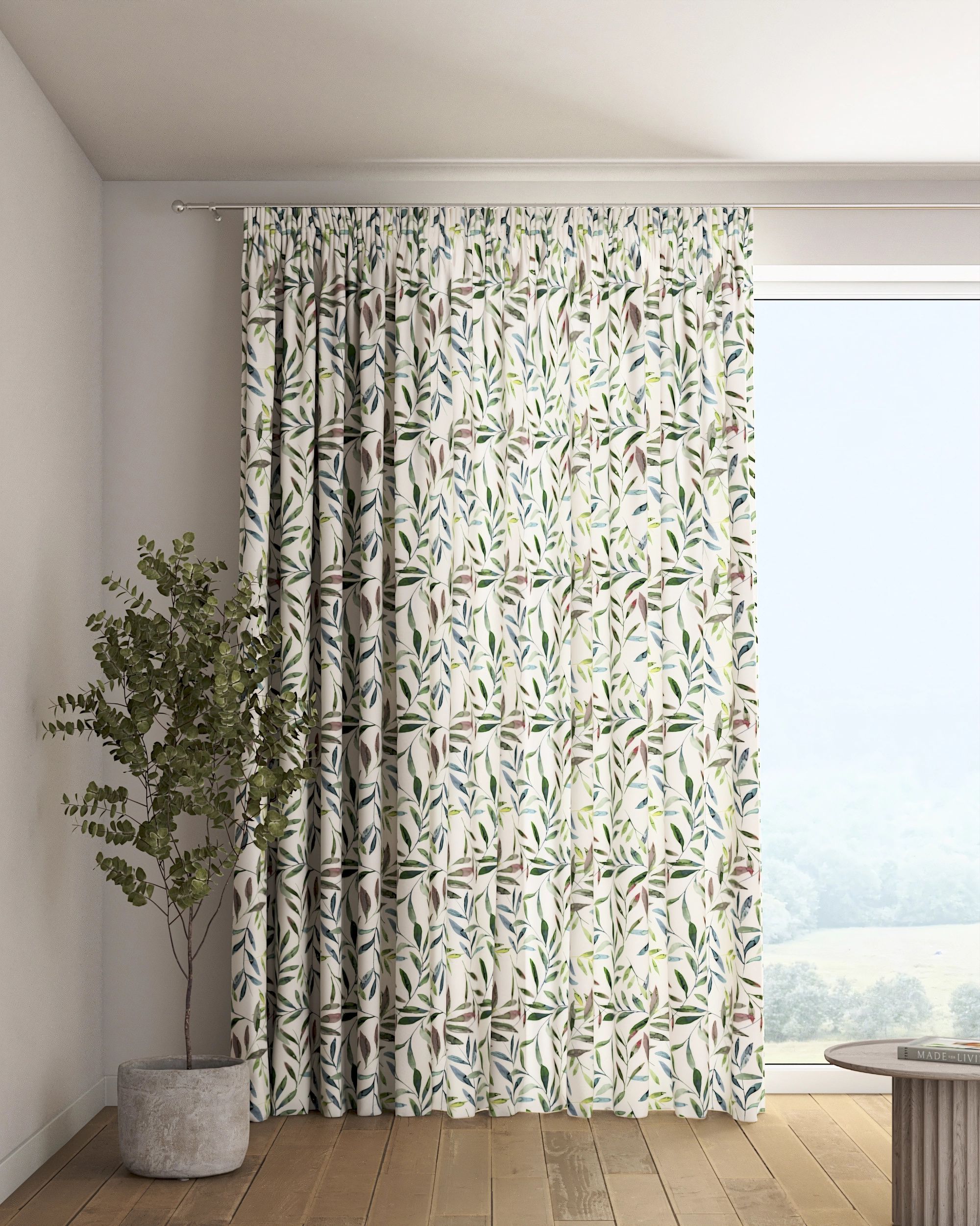 Rideau sur un ruban fronceur 1 pièce couleur multicolore tissu à motifs