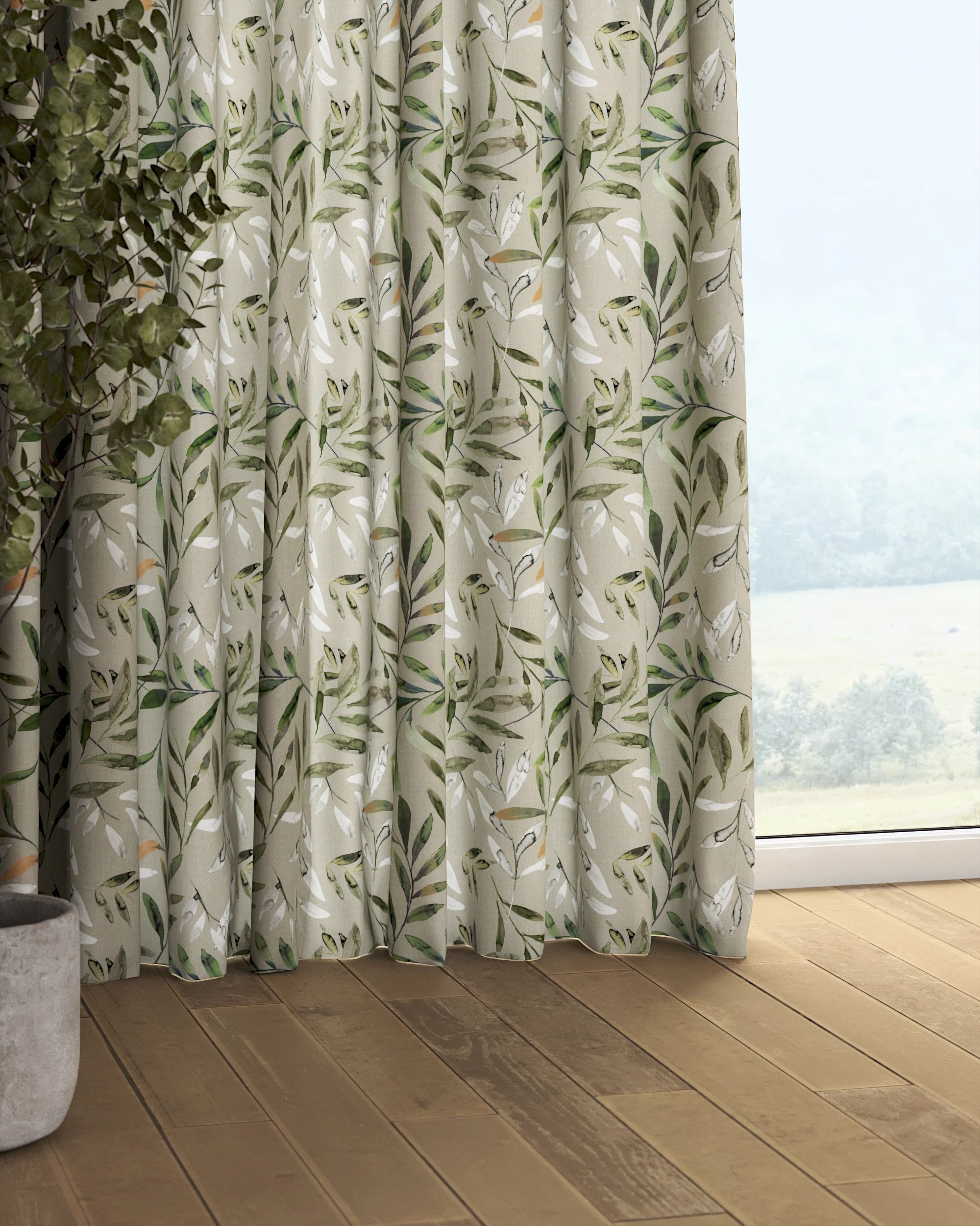 Rideau sur un ruban fronceur 1 pièce couleur multicolore tissu à motifs (hover)