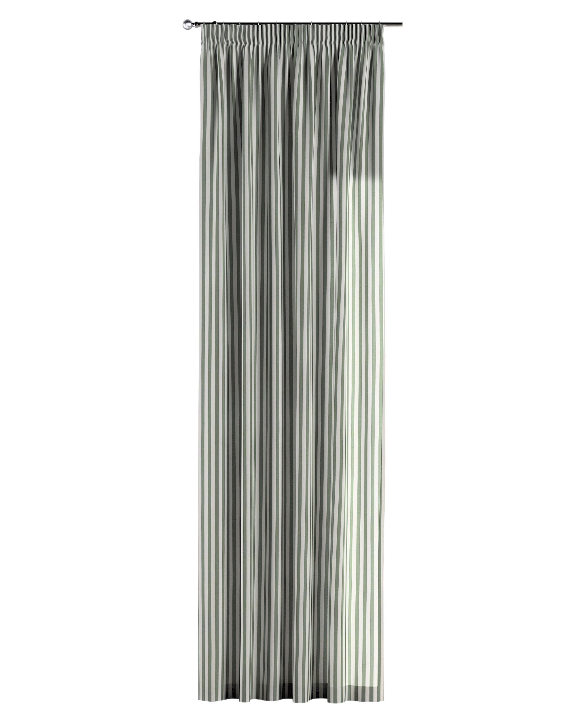 Rideau sur un ruban fronceur 1 pièce couleur vert tissu à motifs (hover)