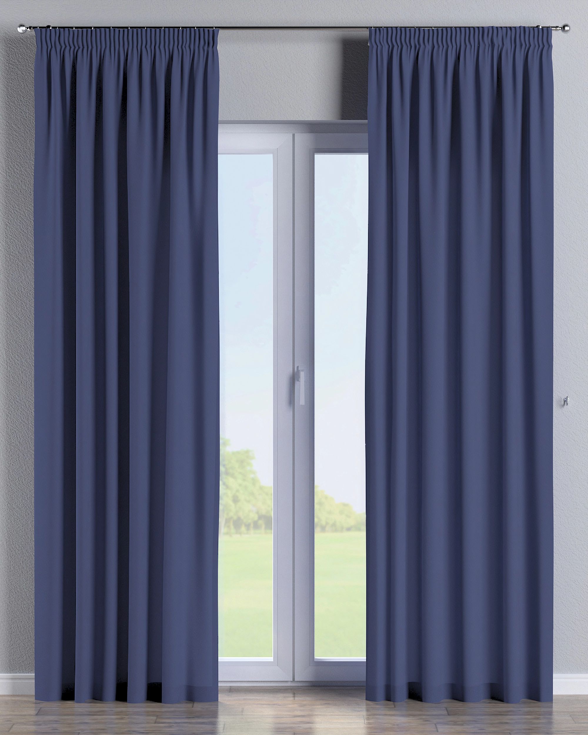 Rideau sur un ruban fronceur 1 pièce couleur bleu marine