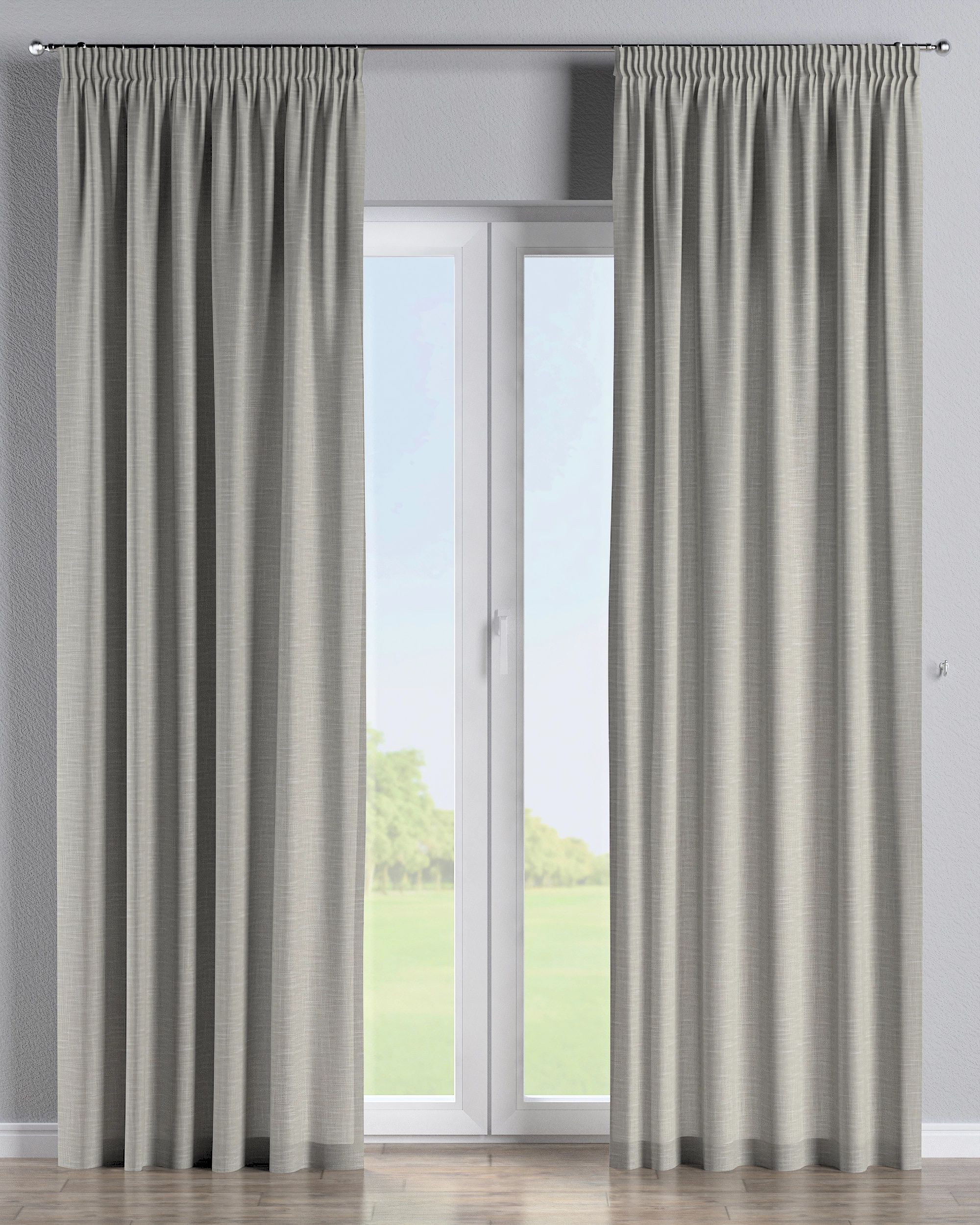 Rideau sur un ruban fronceur 1 pièce couleur beige tissu tresse