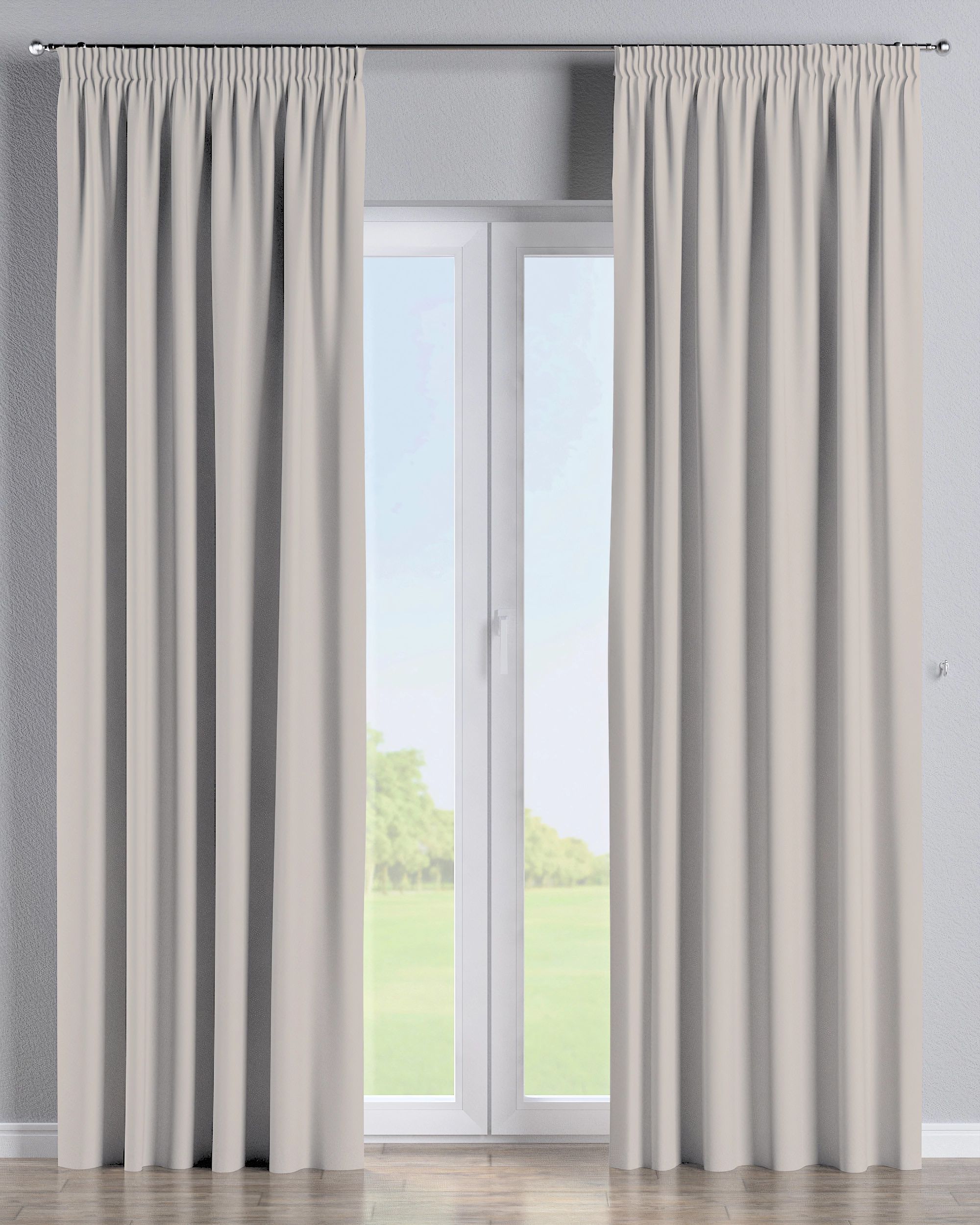 Rideau sur un ruban fronceur 1 pièce couleur beige tissu black-out