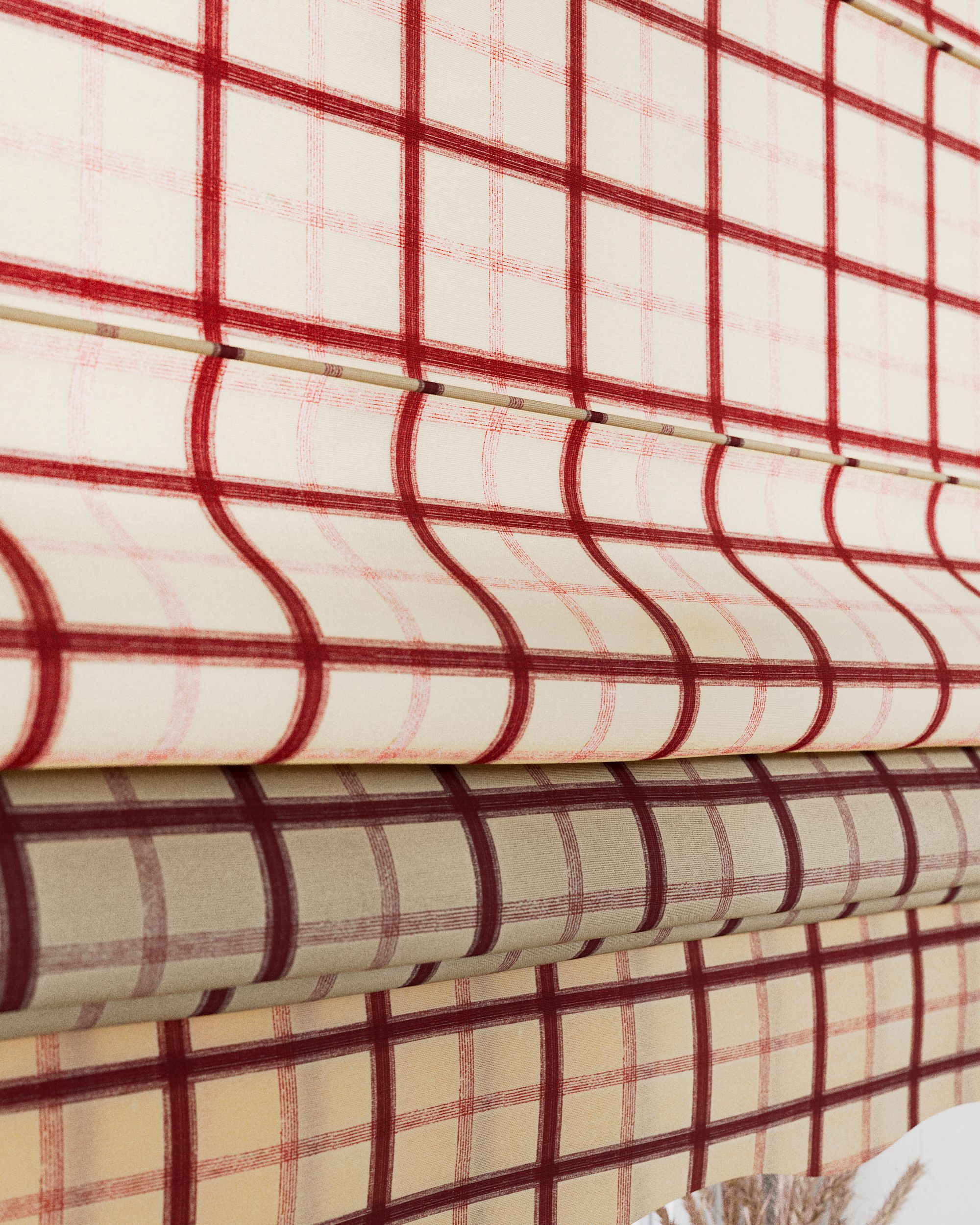Store romain Florence couleur rouge tissu à motifs (hover)