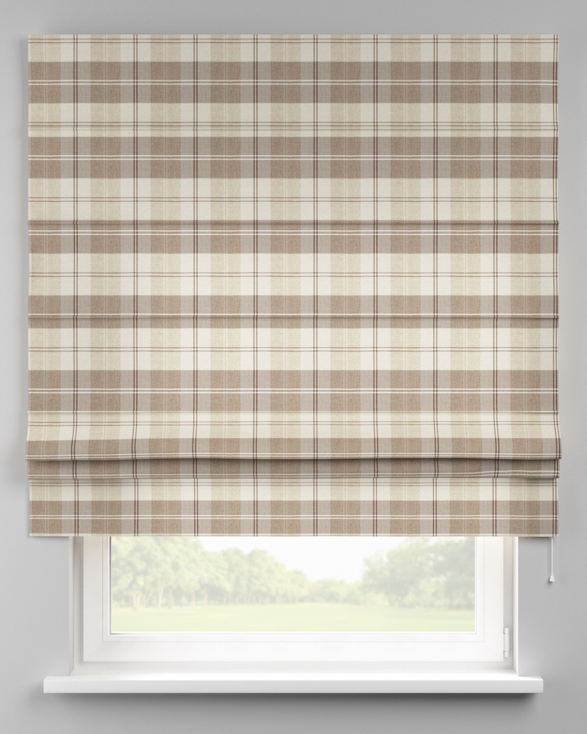 Store romain Padva couleur beige tissu tresse, à motifs