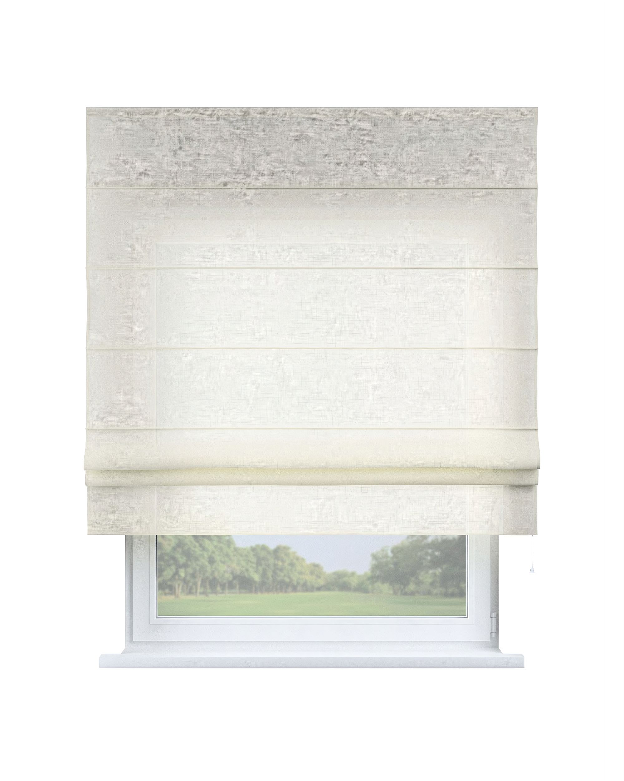 Store romain Padva couleur crème tissu semi-transparent, tresse