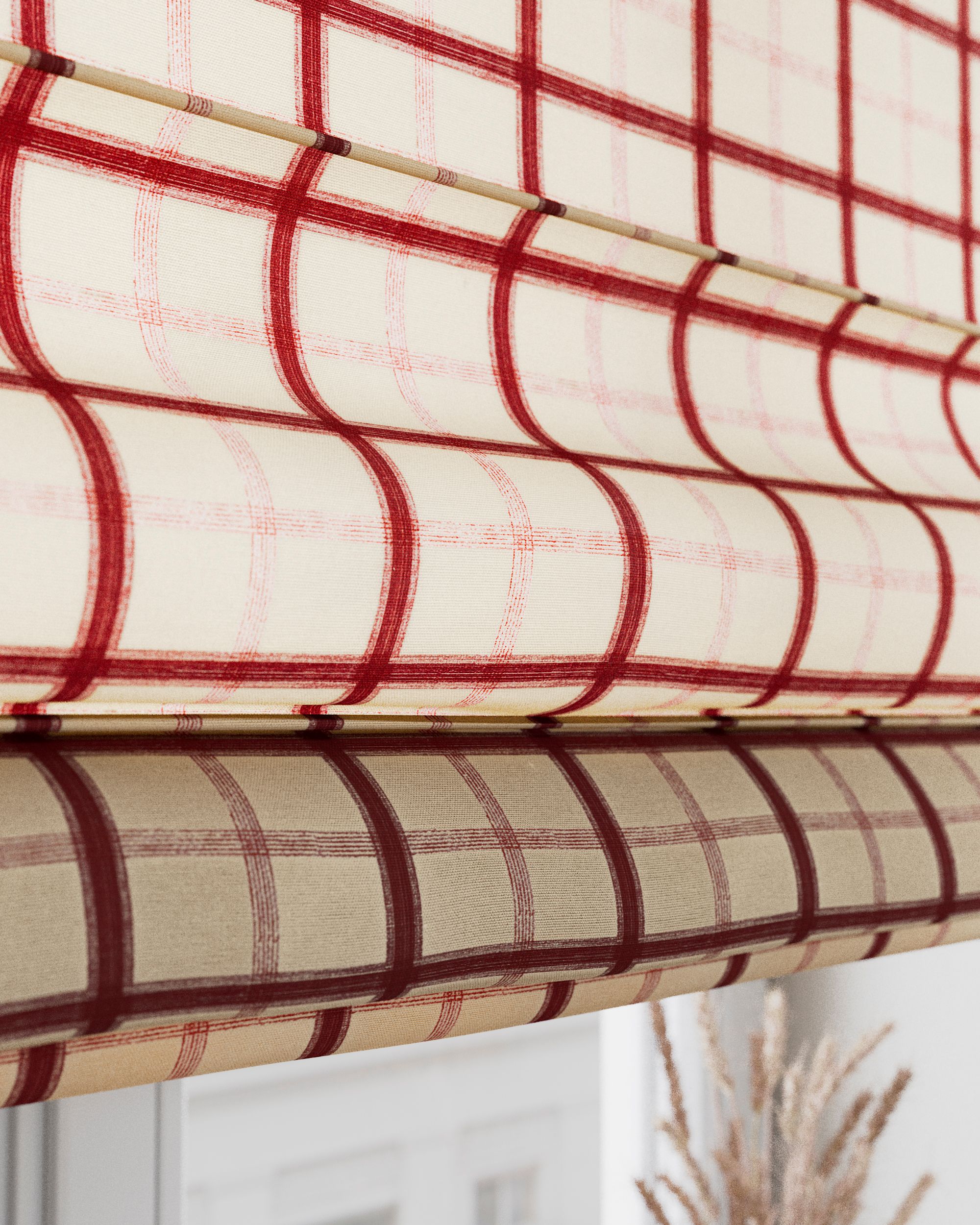 Store romain Verona couleur rouge tissu à motifs (hover)