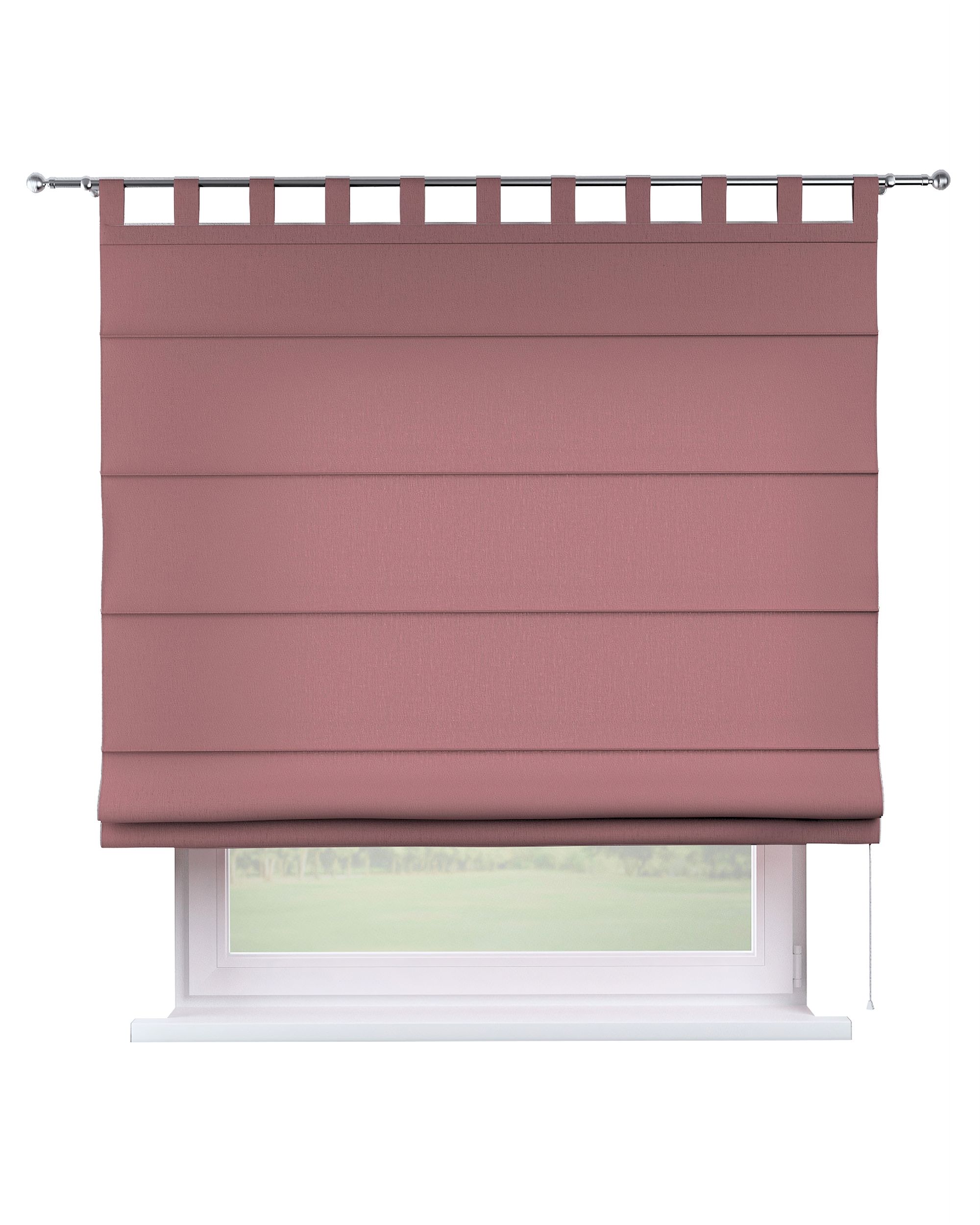 Store romain Verona couleur rose tissu semi-transparent, tresse