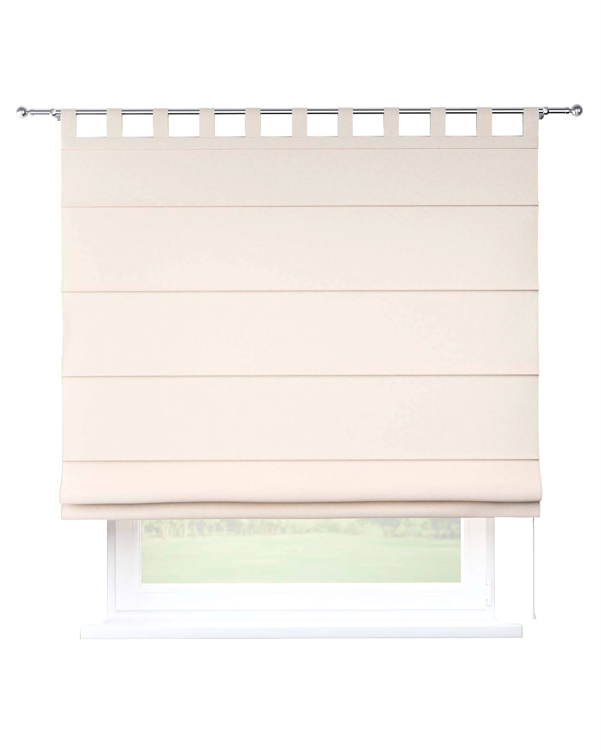 Store romain Verona couleur beige tissu tresse