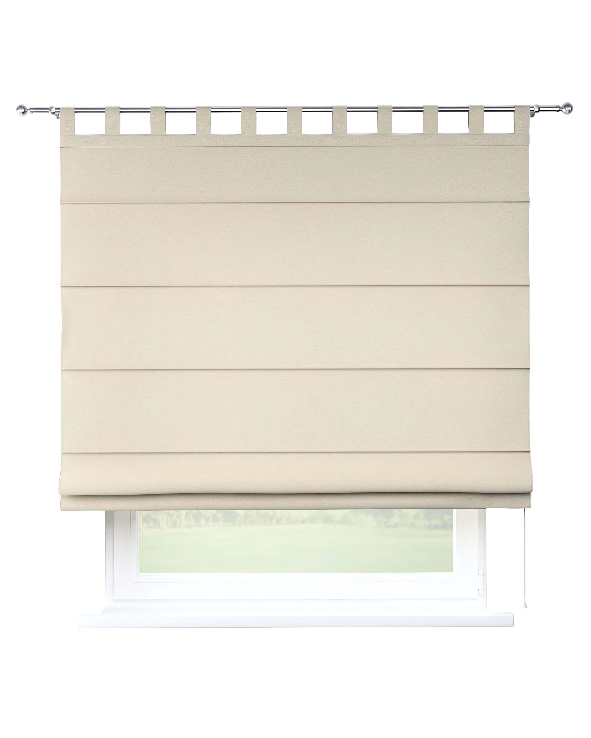 Store romain Verona couleur beige tissu tresse