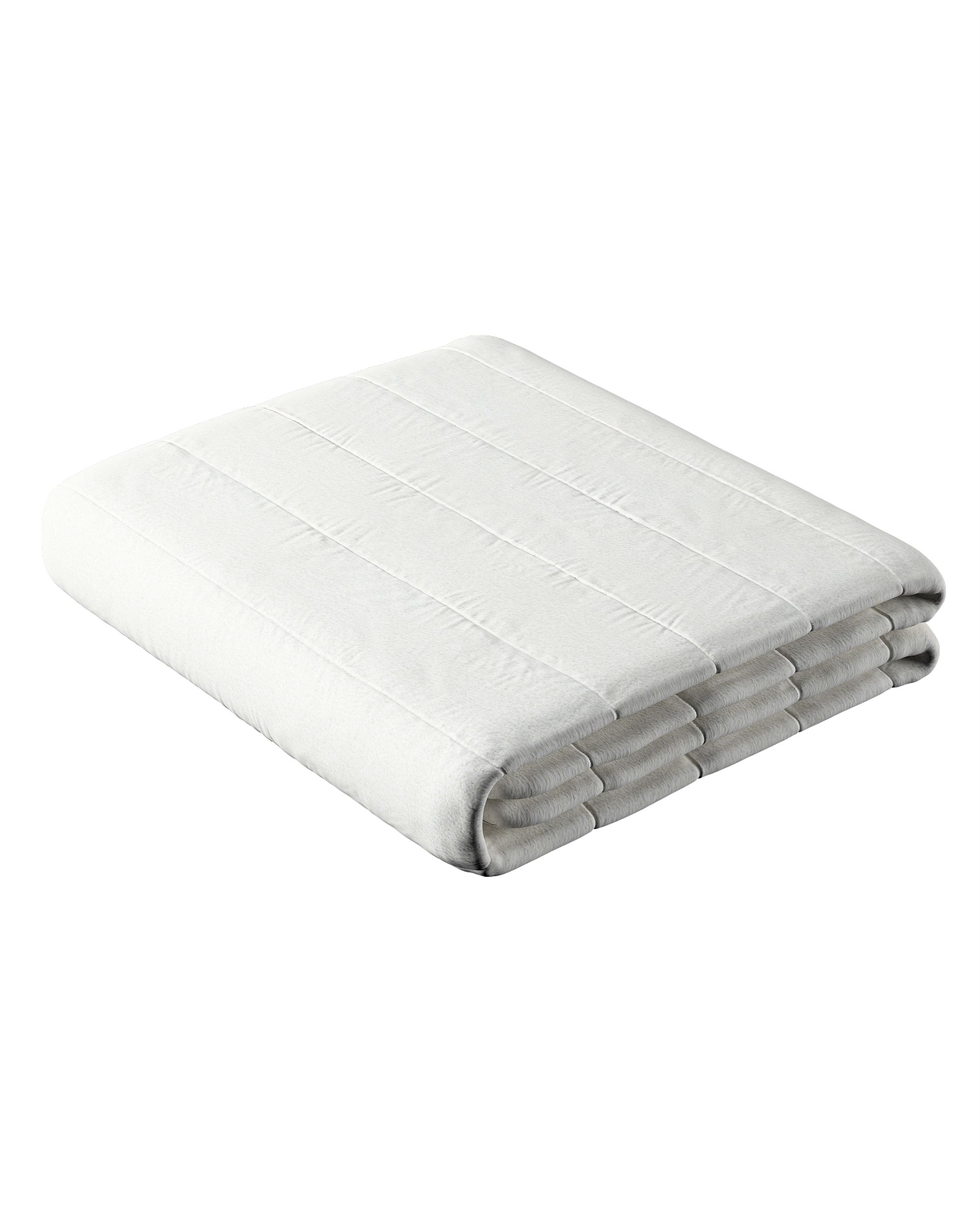 Couvre-lit matelassé à motif rayures couleur blanc tissu tresse