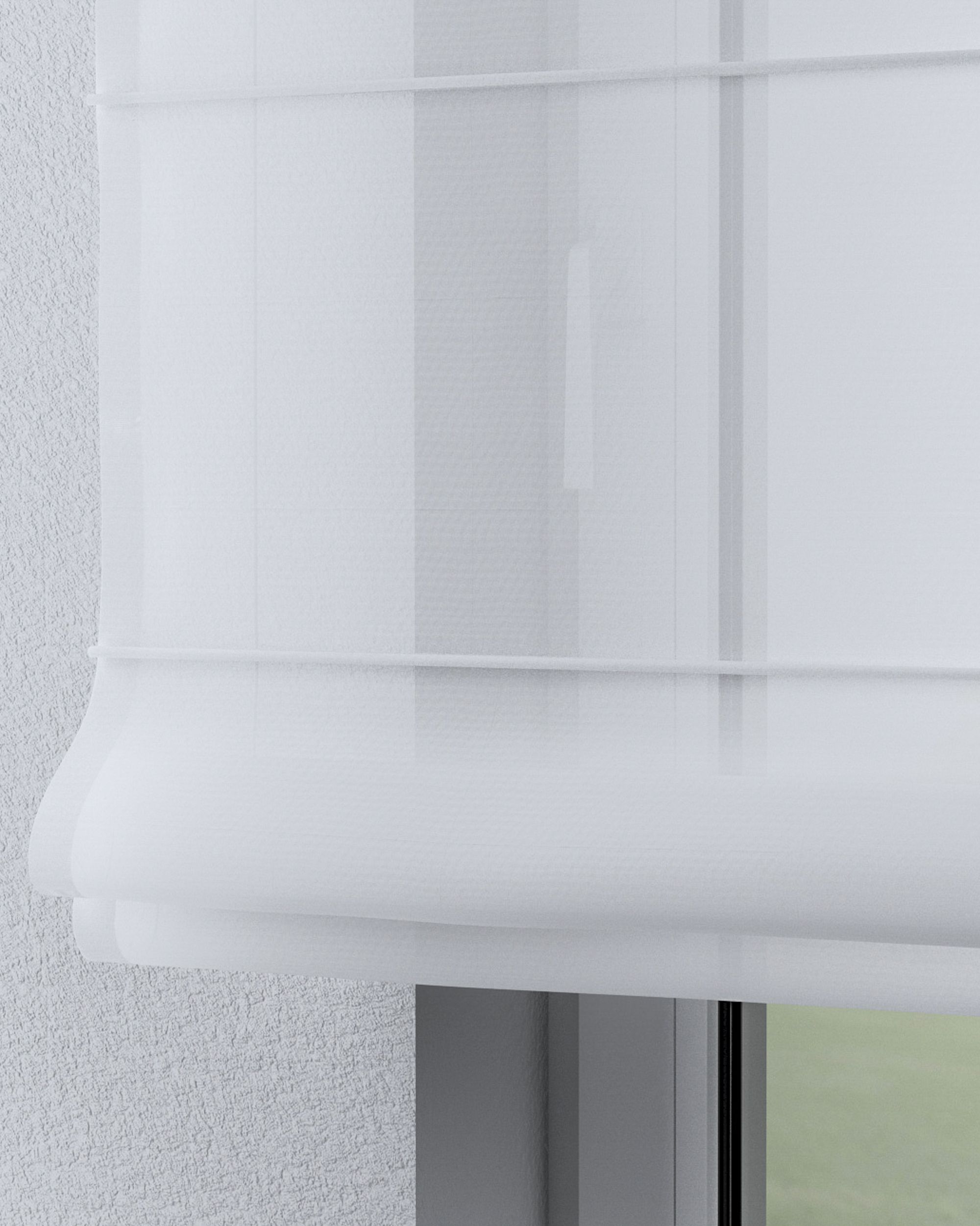 Store bateau en voile Palermo couleur blanc tissu semi-transparent, brillant (hover)