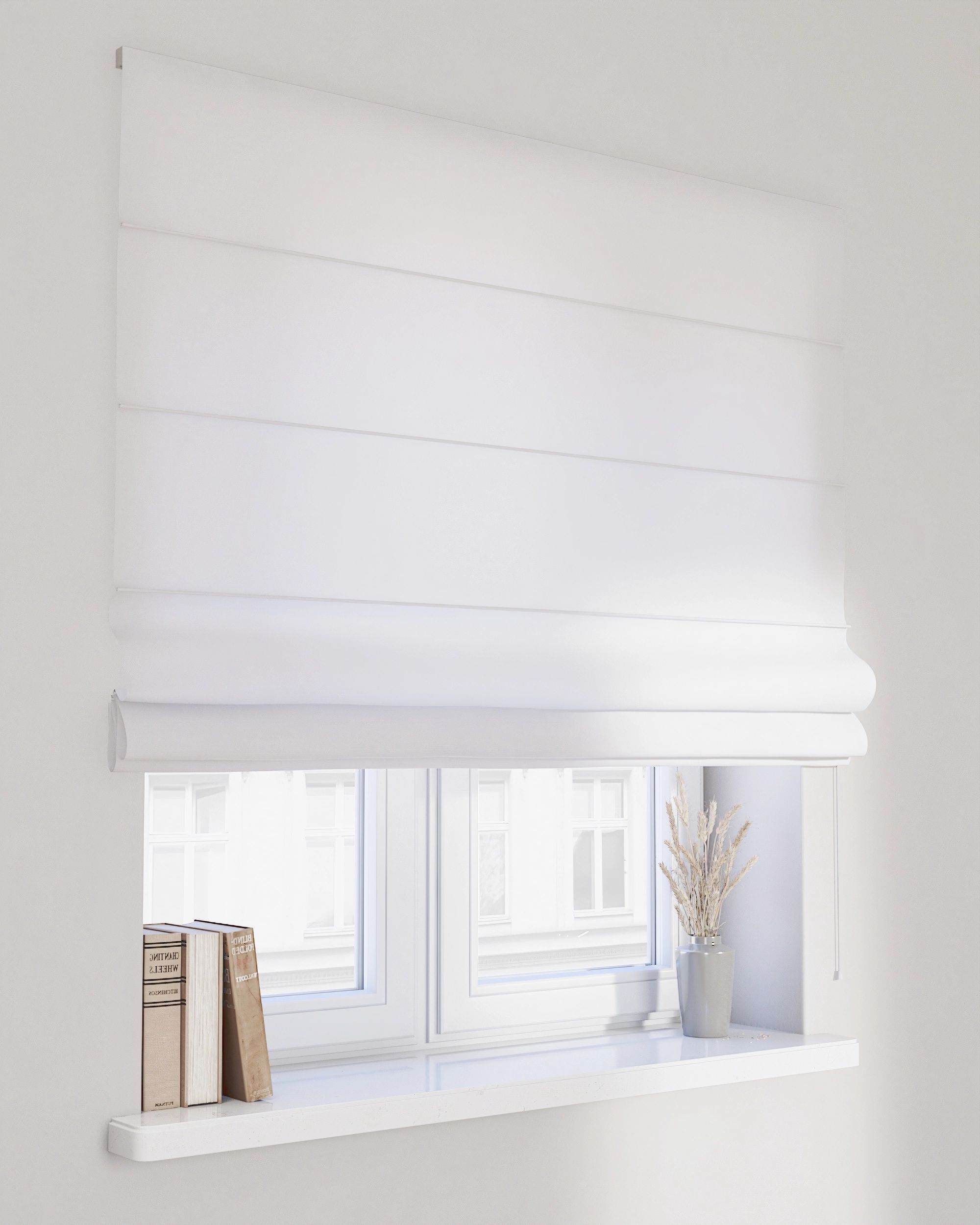 Store romain Capri couleur blanc