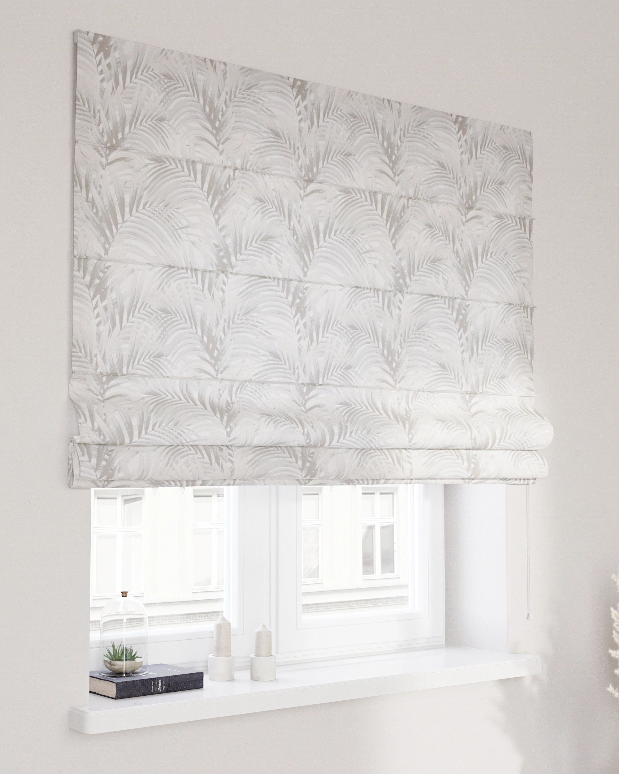 Store romain Capri couleur beige tissu à motifs