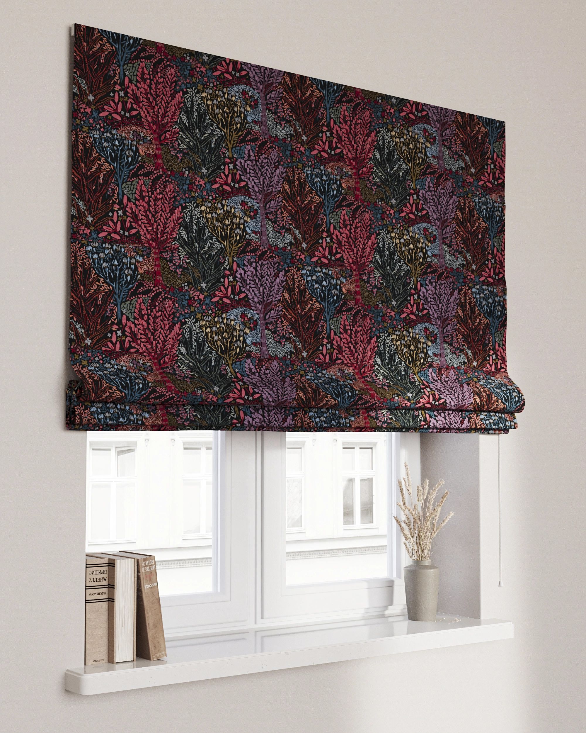 Store romain Capri couleur multicolore tissu tresse, à motifs