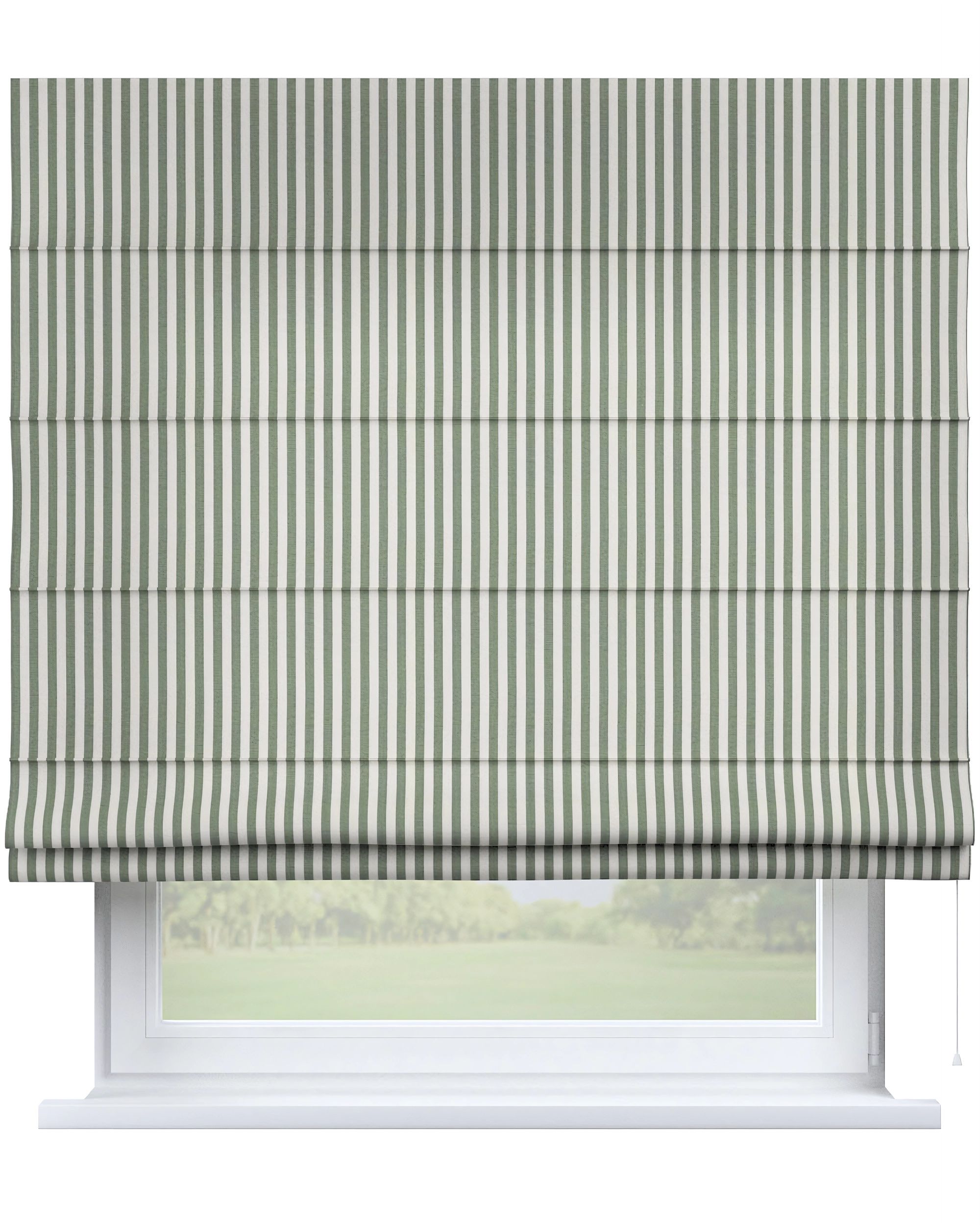 Store romain Capri couleur vert tissu à motifs