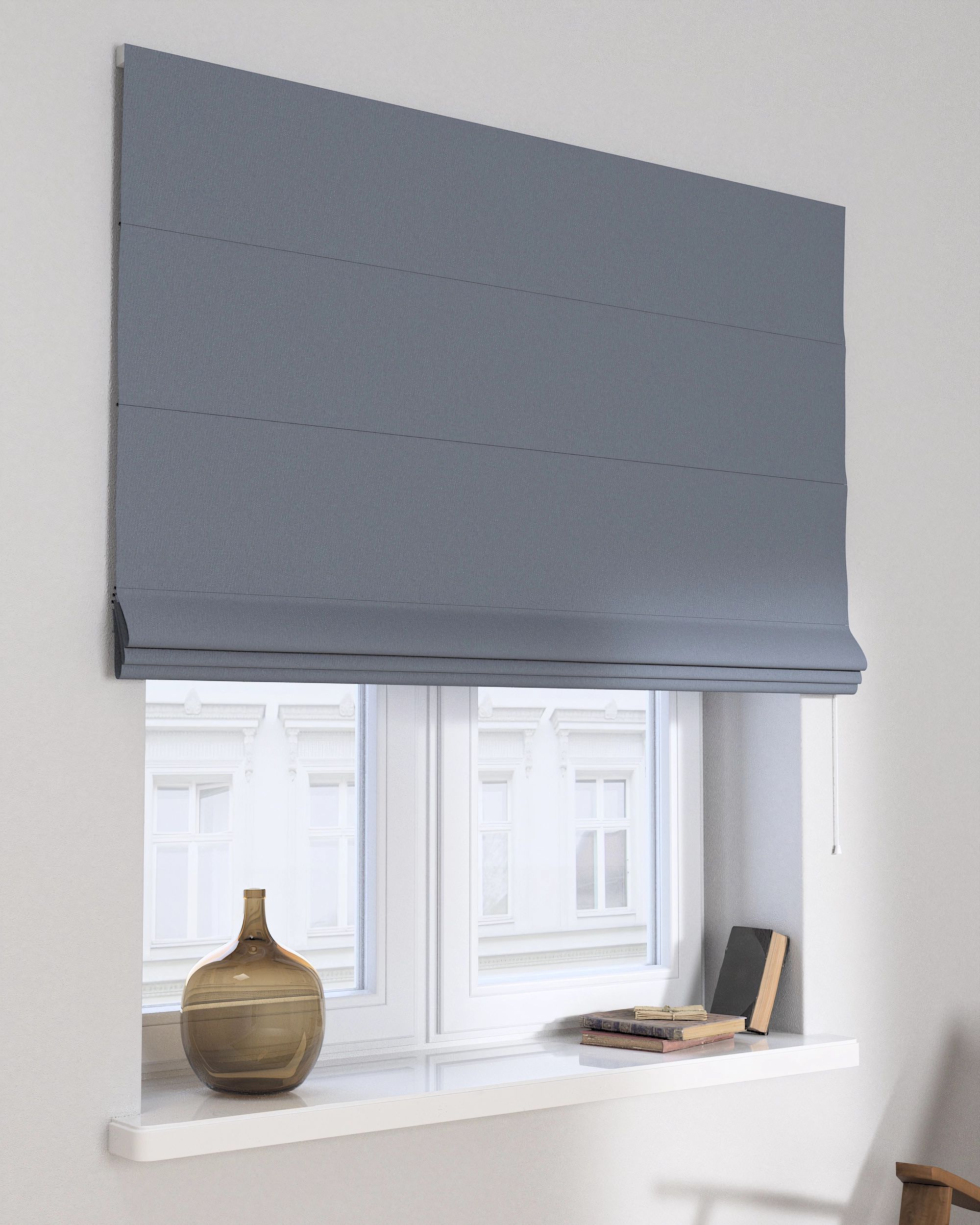 Store romain Capri couleur bleu marine tissu black-out