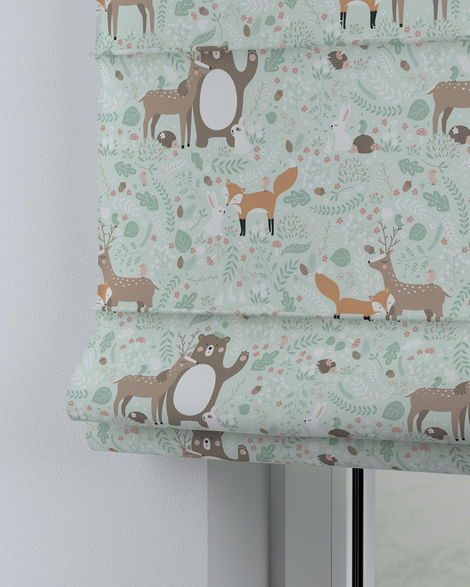Store romain Capri couleur vert tissu à motifs (hover)