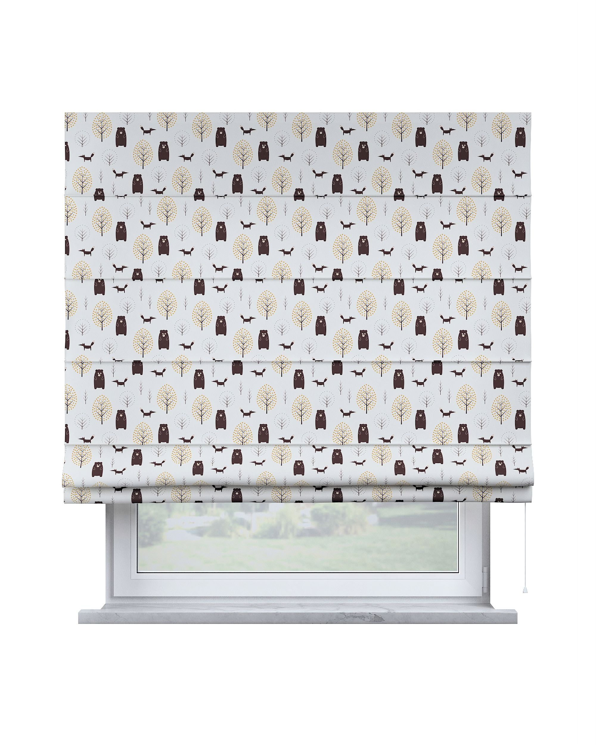 Store romain Capri couleur marron tissu à motifs