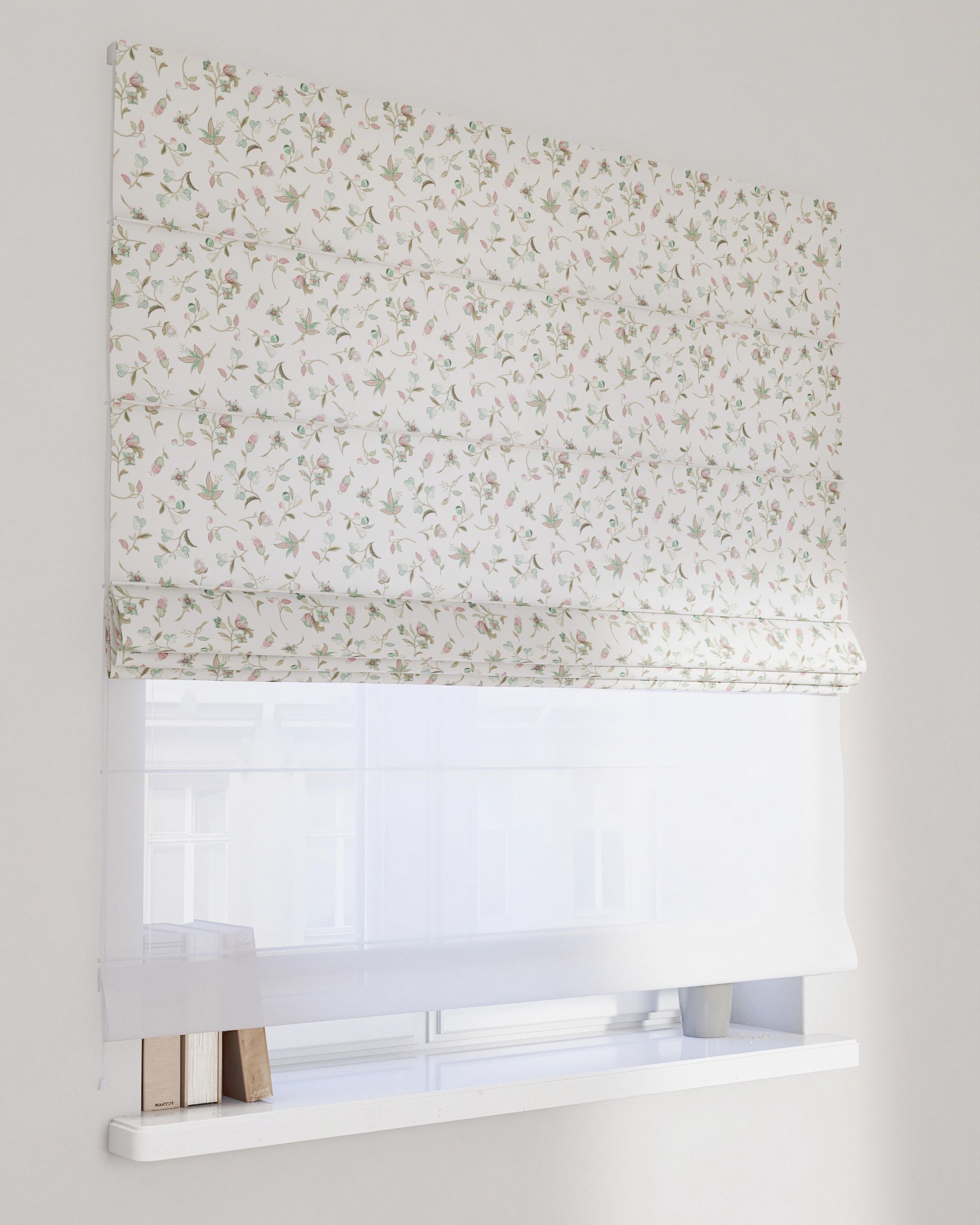 Store romain Duo couleur multicolore tissu à motifs
