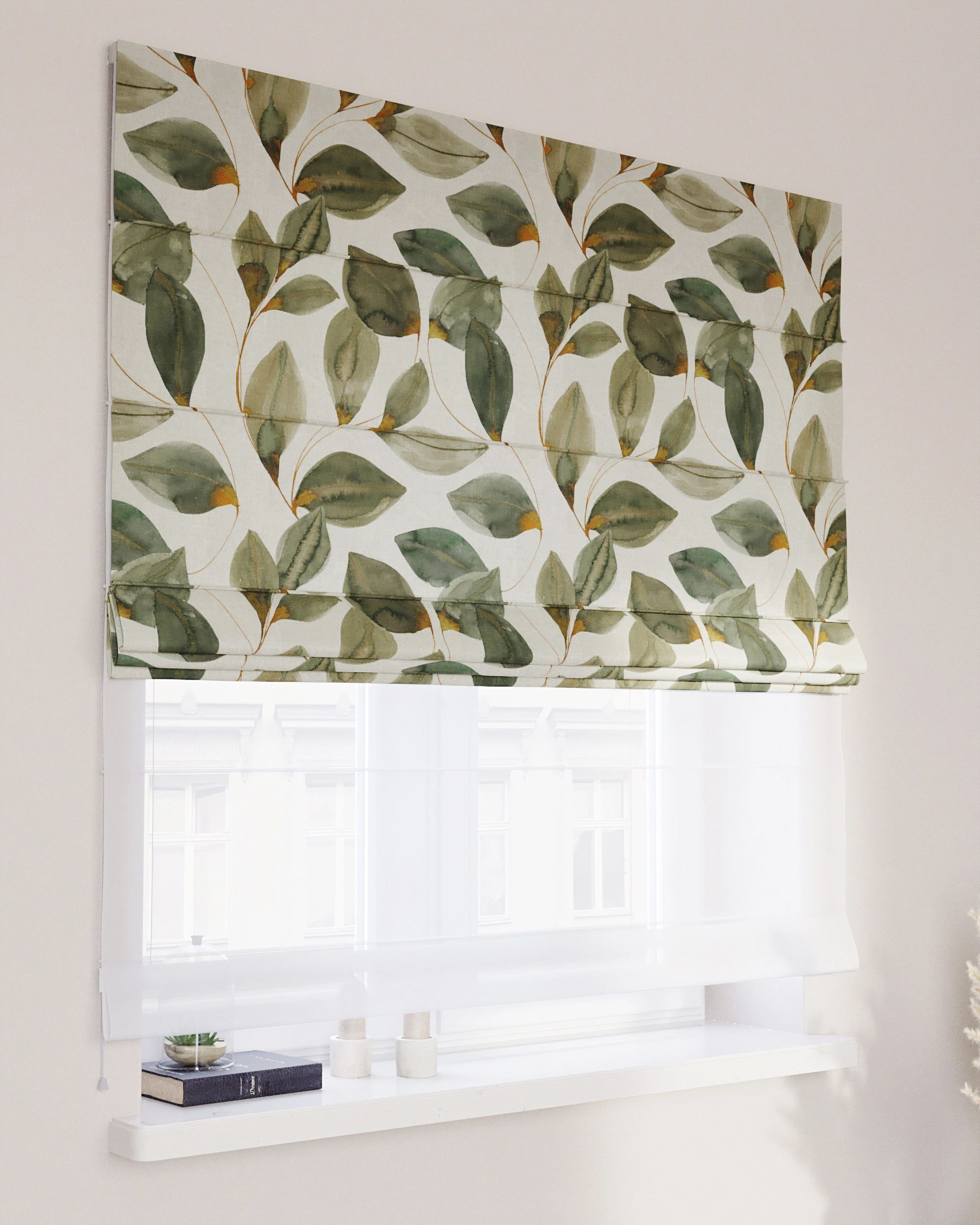 Store romain Duo couleur multicolore tissu à motifs