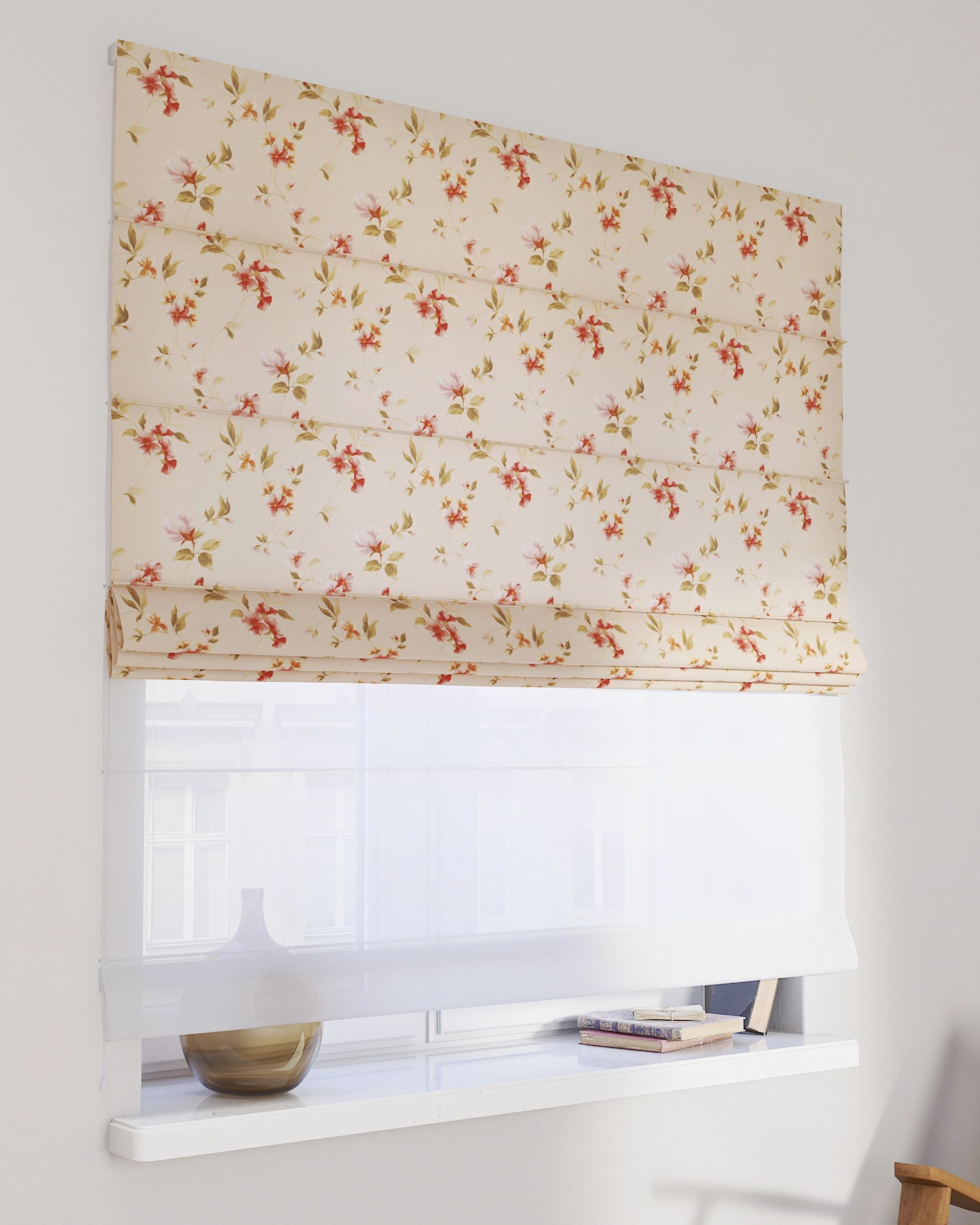 Store romain Duo couleur multicolore tissu à motifs
