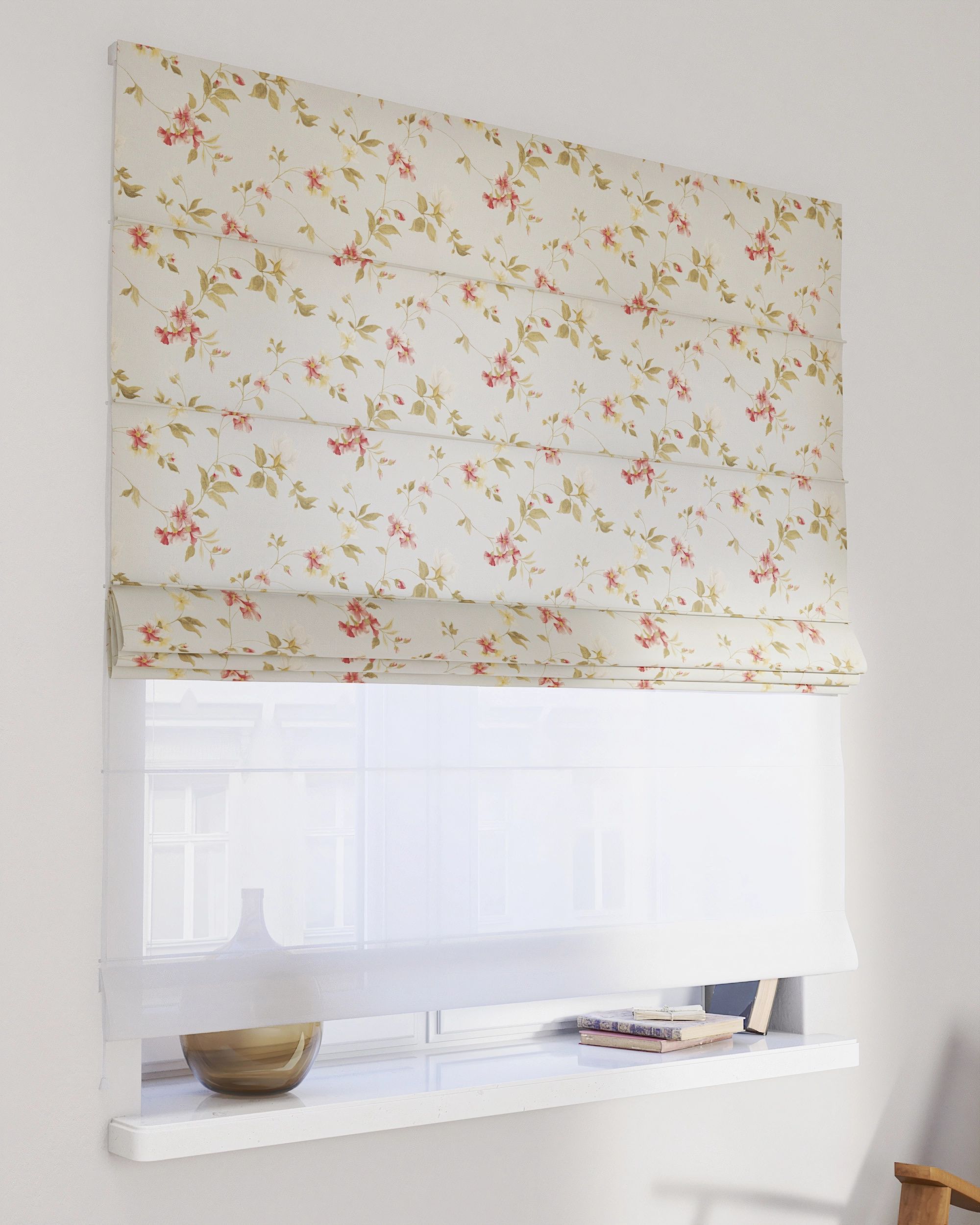 Store romain Duo couleur multicolore tissu à motifs