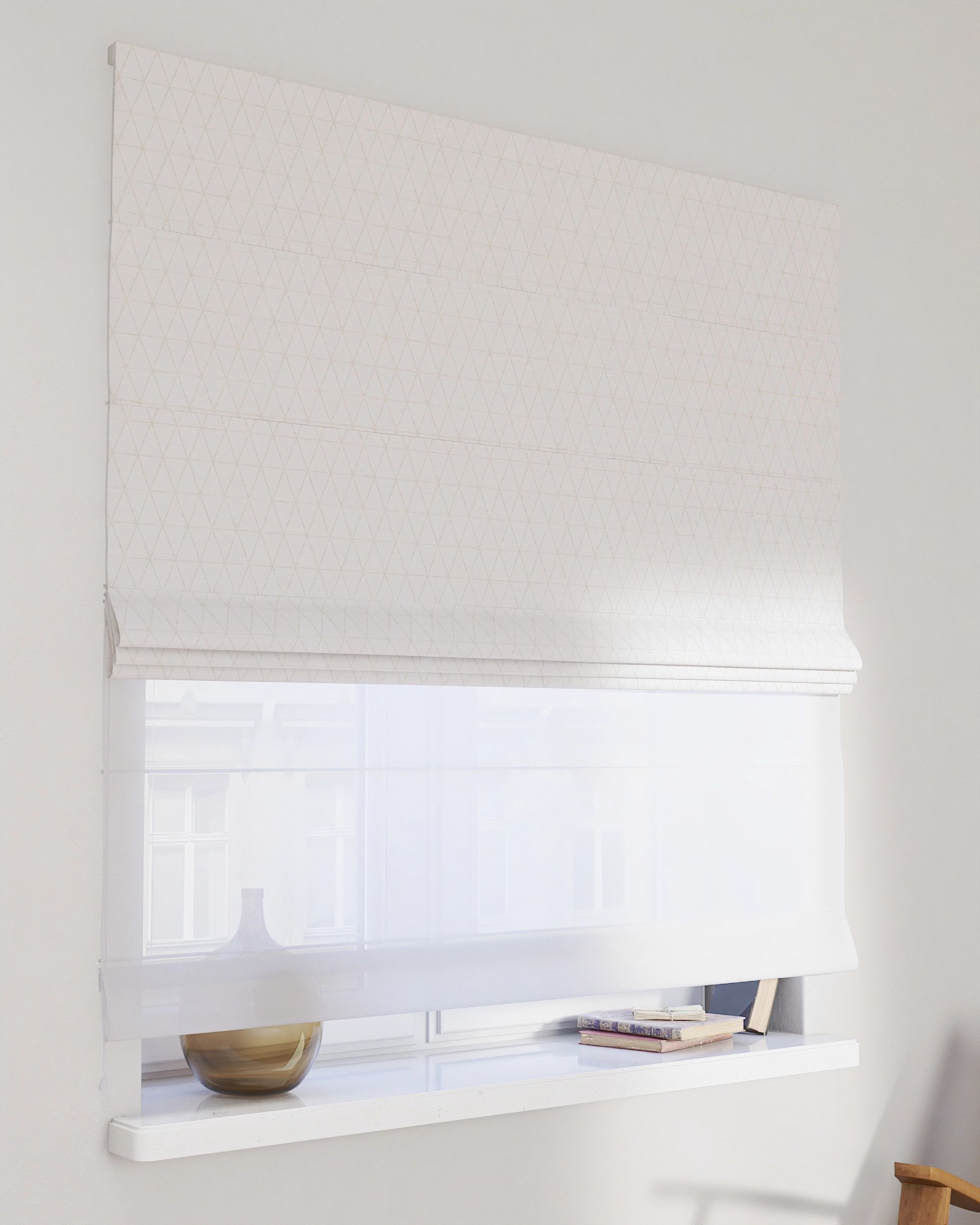 Store romain Duo couleur crème tissu à motifs