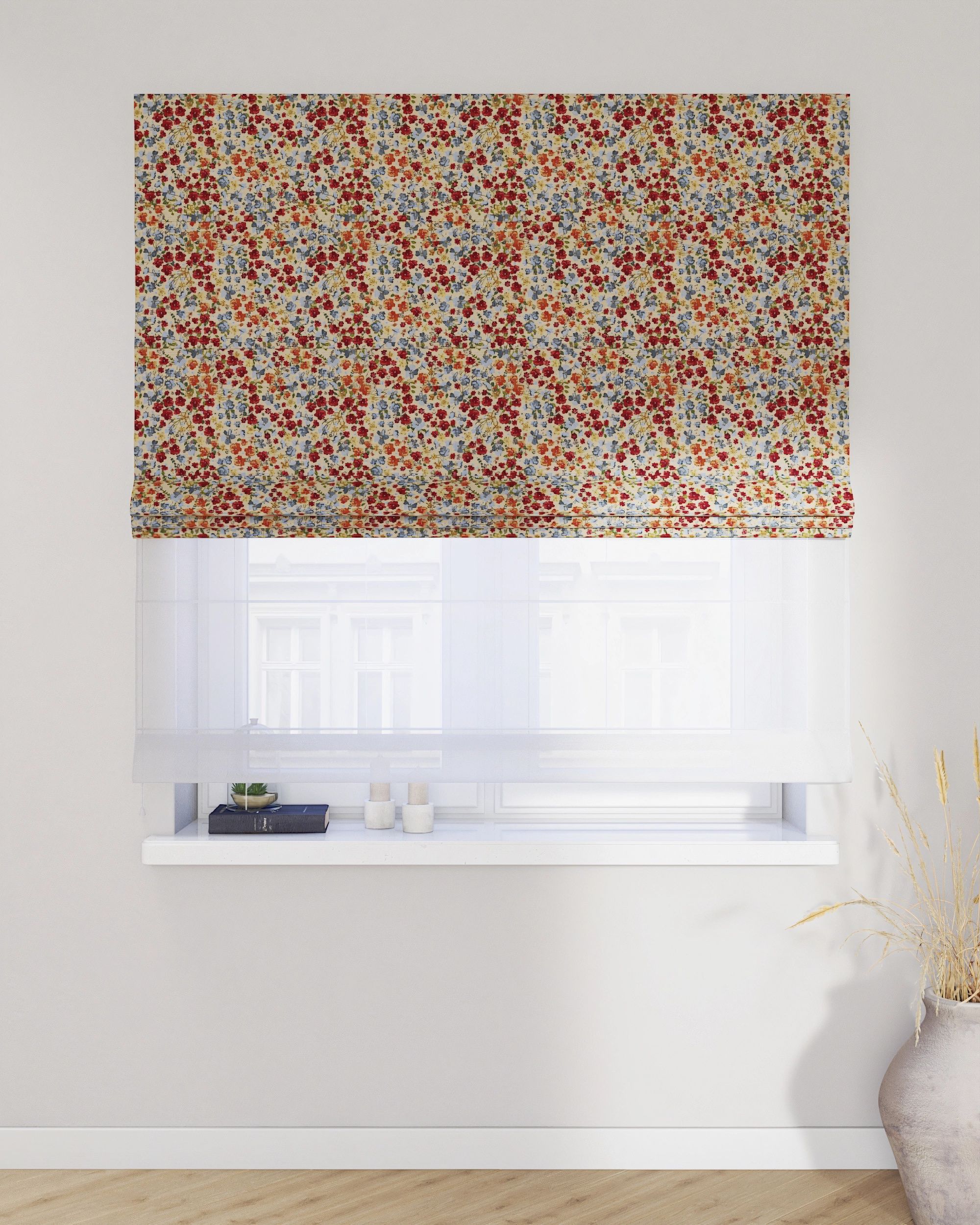 Store romain Duo couleur multicolore tissu tresse, à motifs (hover)
