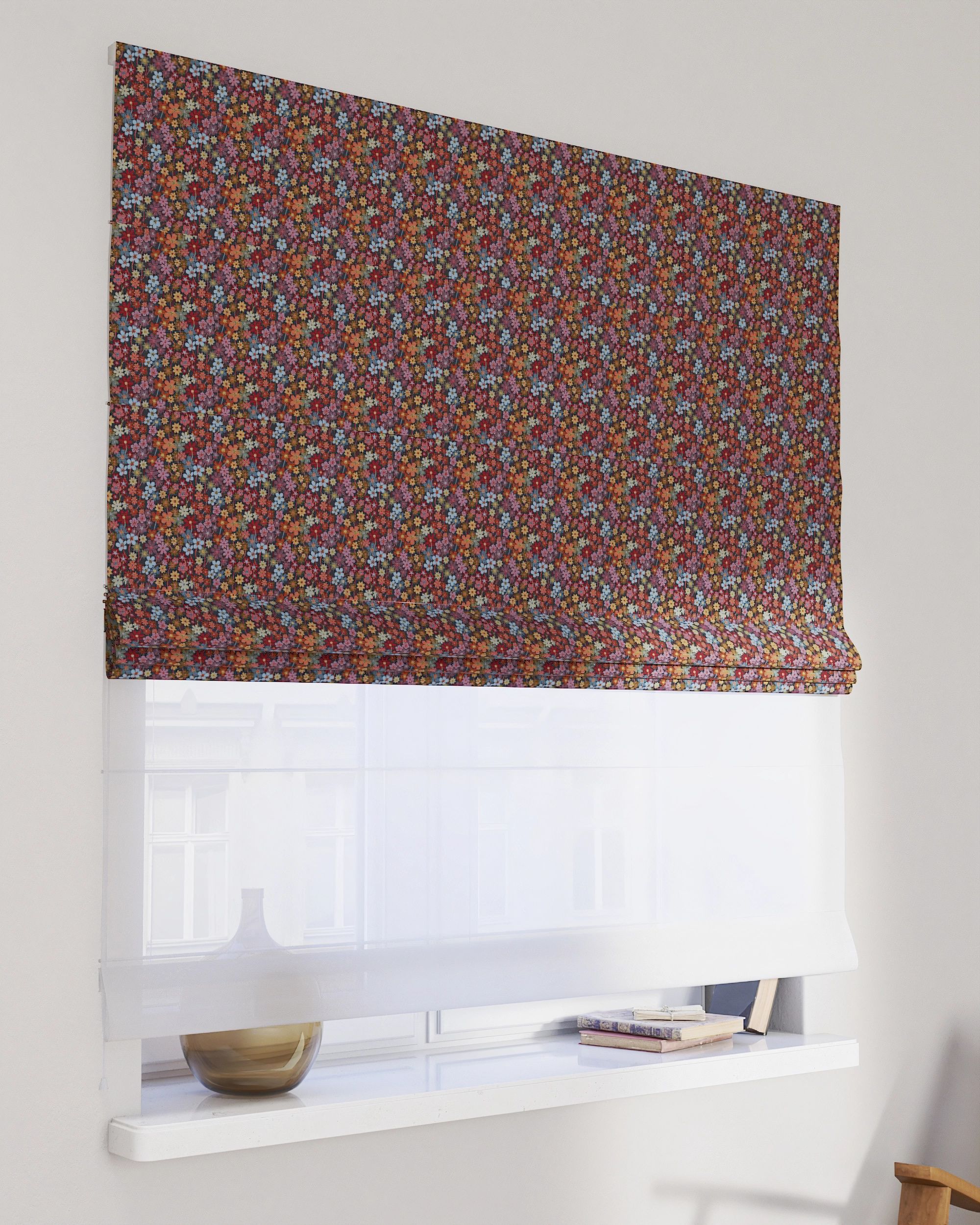 Store romain Duo couleur multicolore tissu tresse, à motifs
