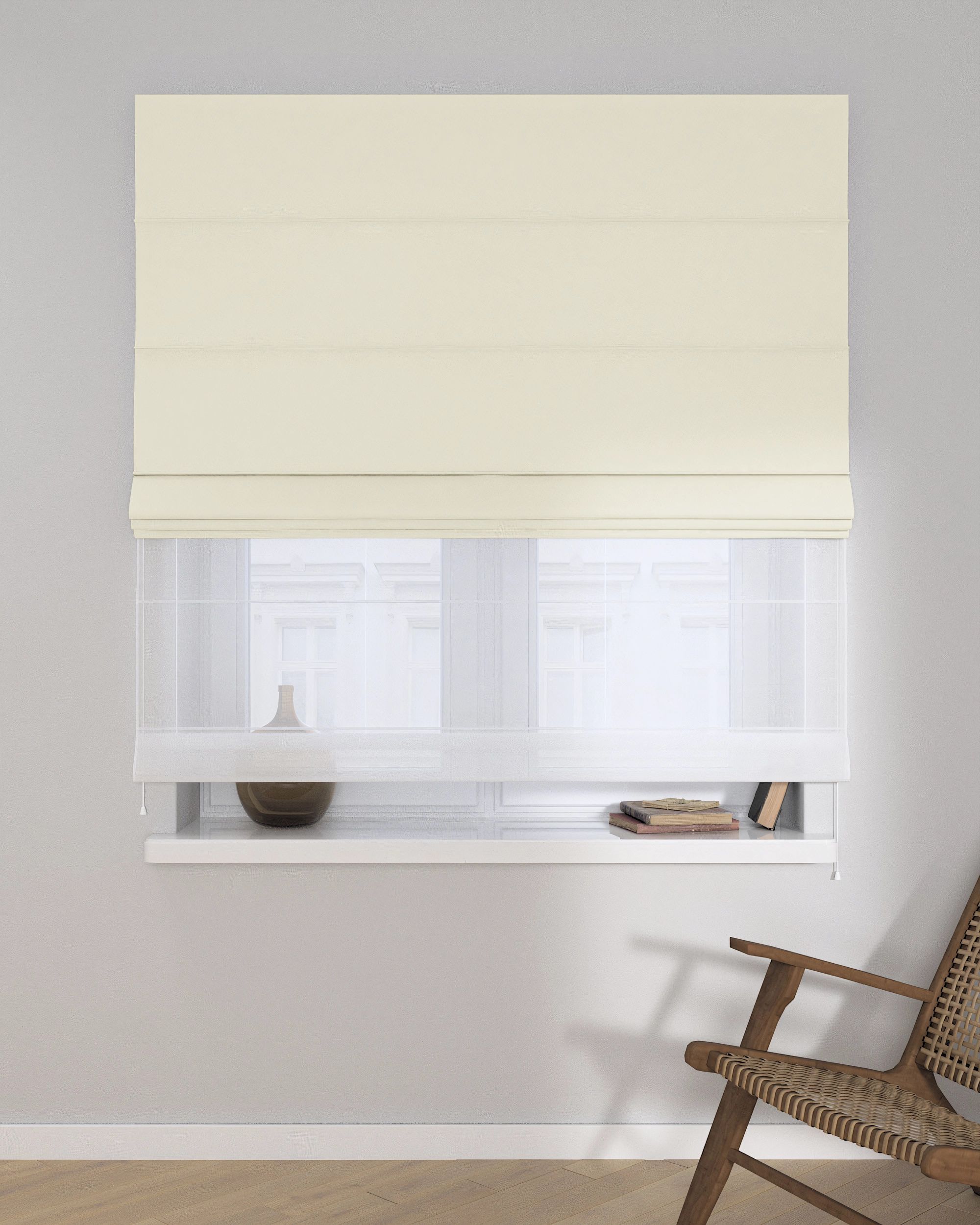 Store romain Duo couleur crème (hover)