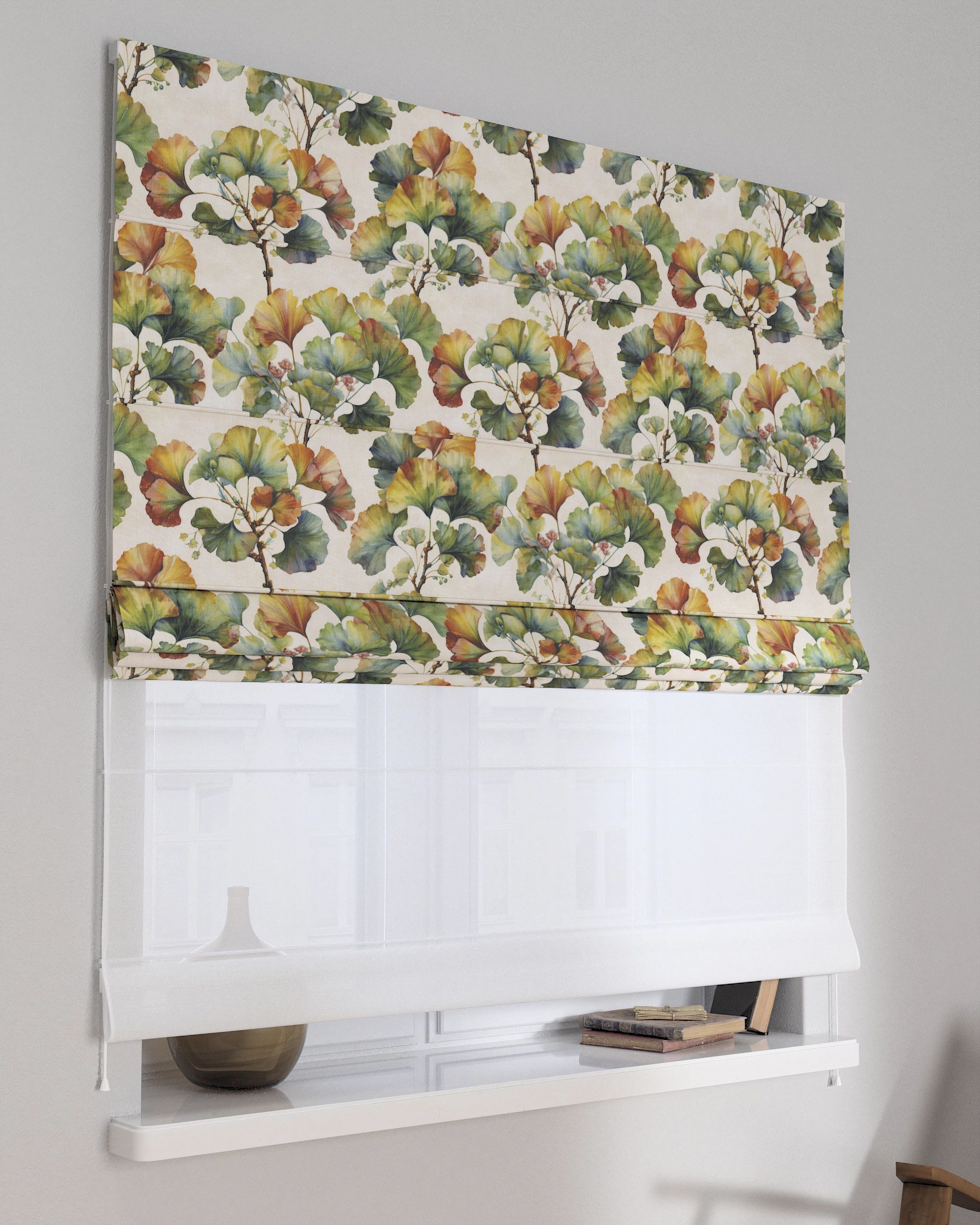 Store romain Duo couleur multicolore tissu tresse, à motifs