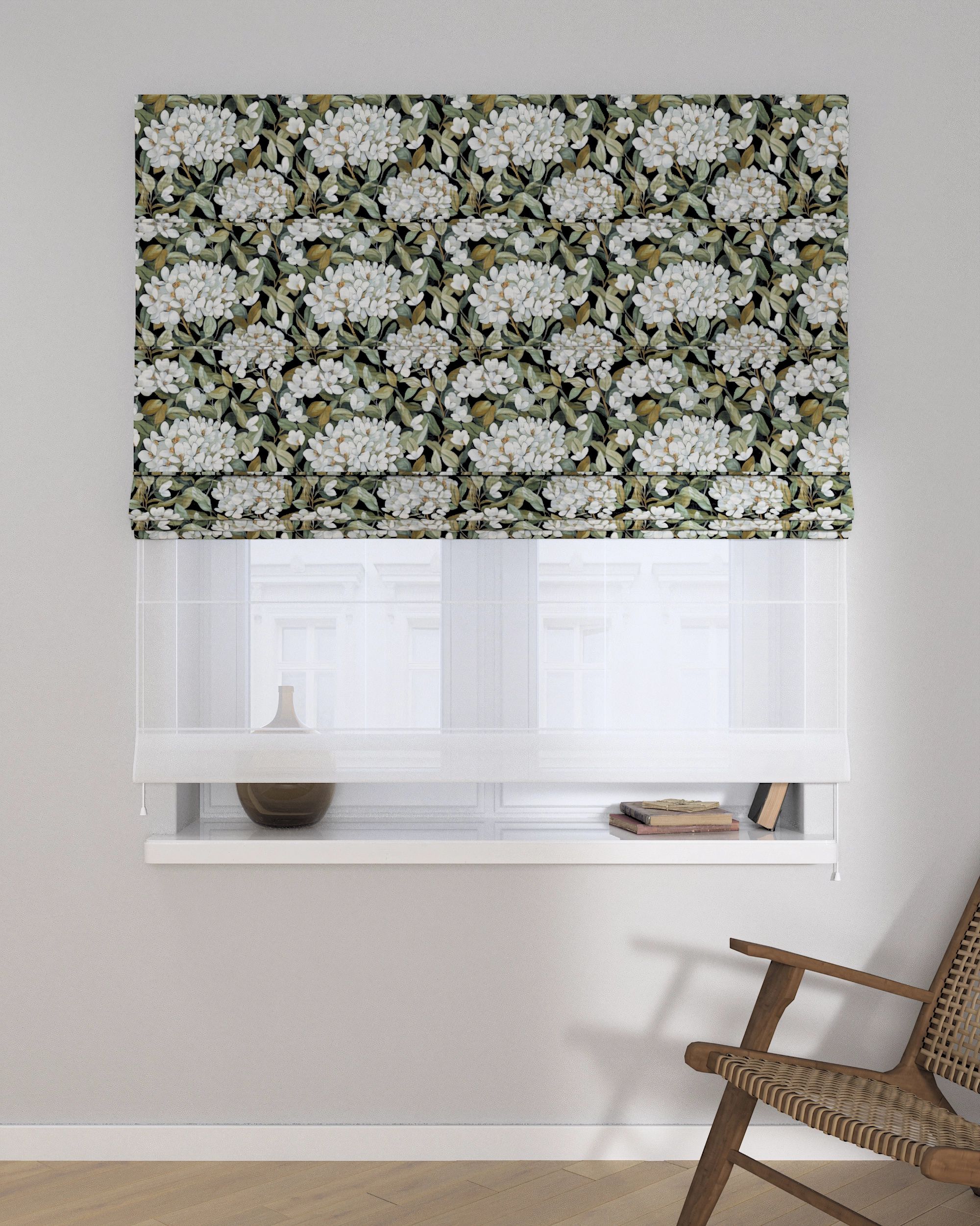 Store romain Duo couleur multicolore tissu tresse, à motifs (hover)