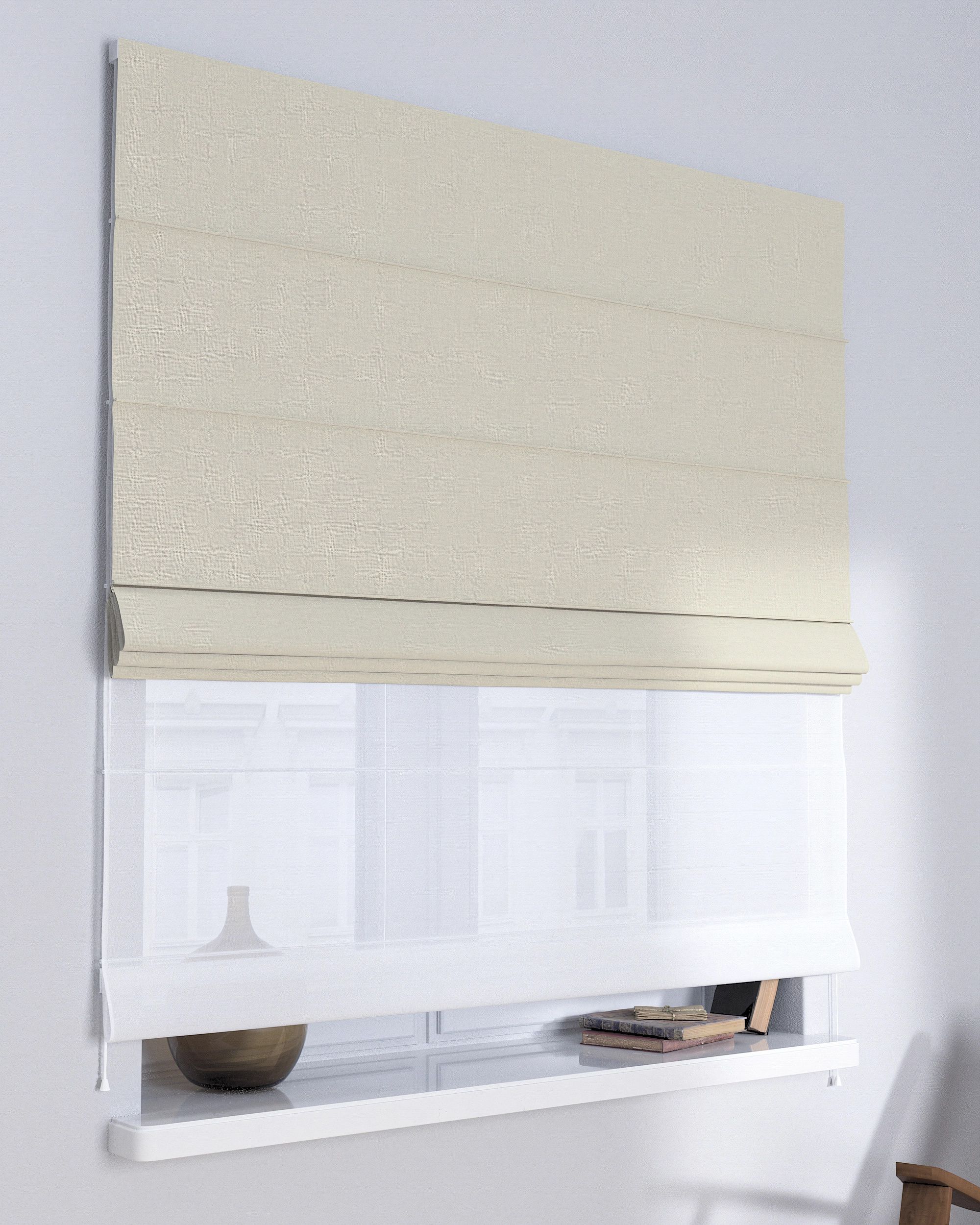 Store romain Duo couleur gris tissu tresse