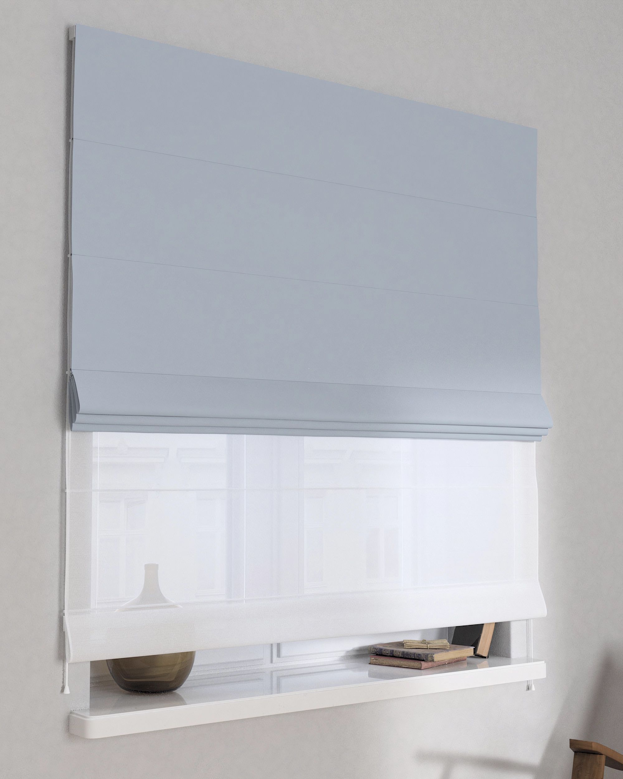 Store romain Duo couleur gris tissu black-out