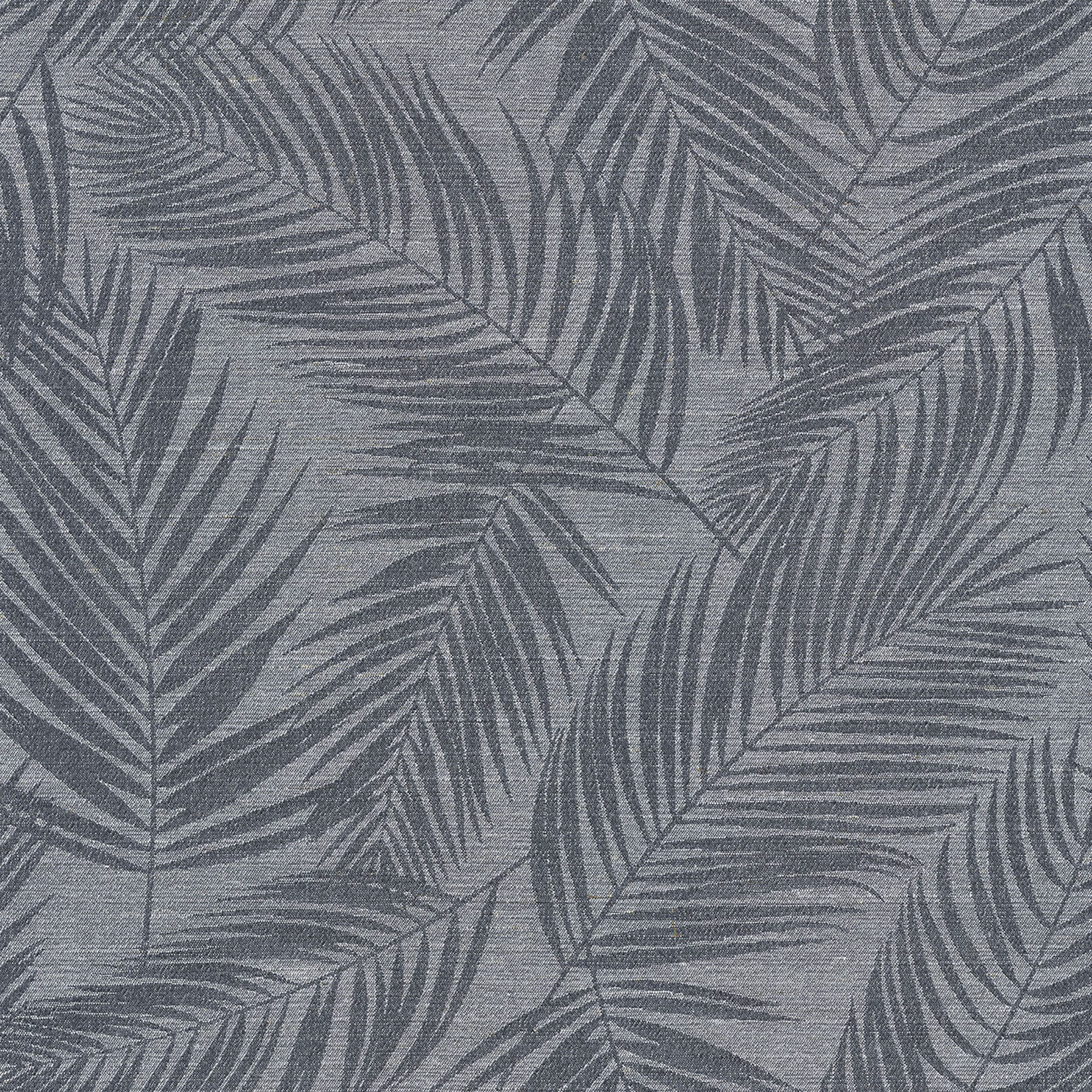 Flowers 143-53 feuilles graphite sur fond gris-argent