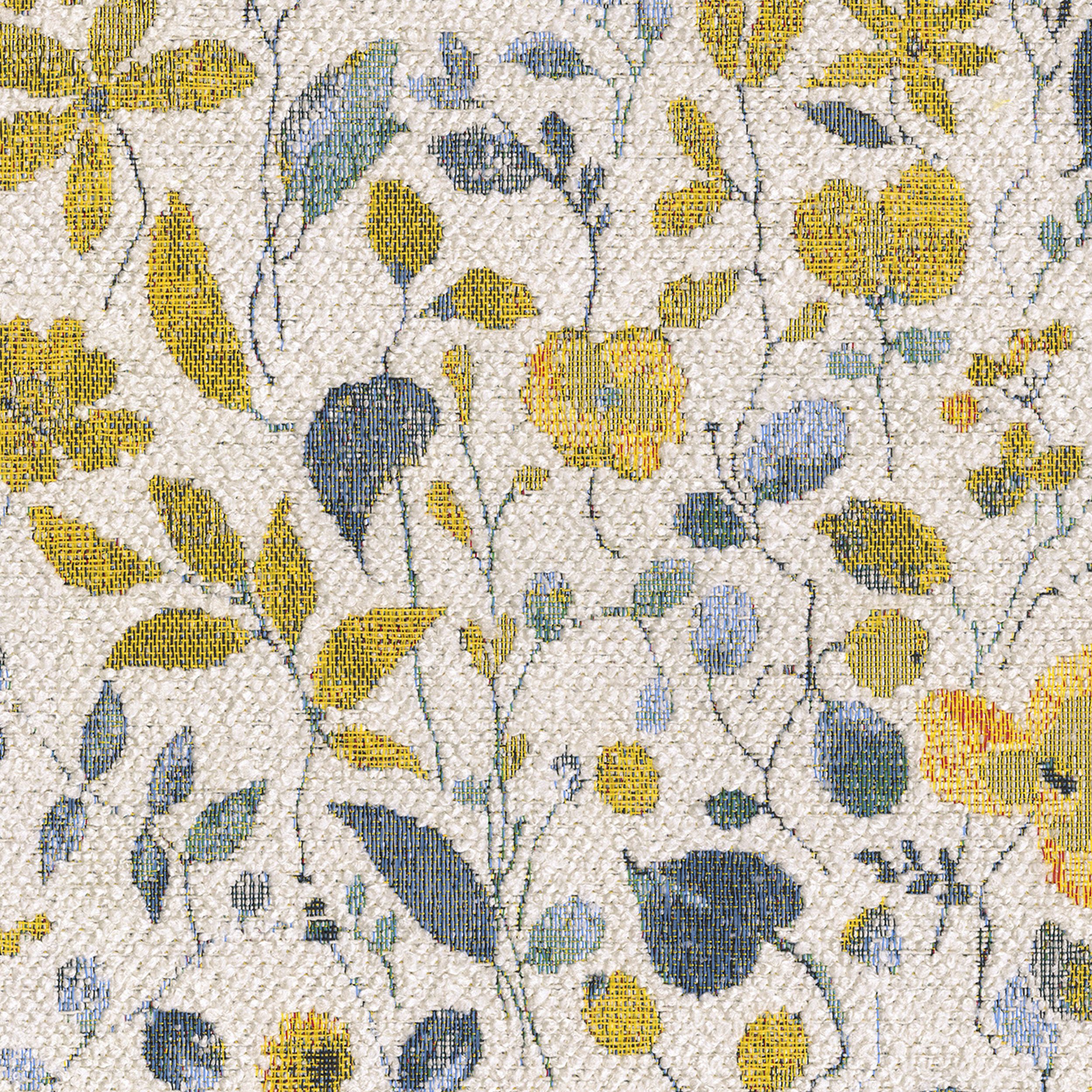 Cosy Home 145-13 fleurs jaune et bleu sur fond crème