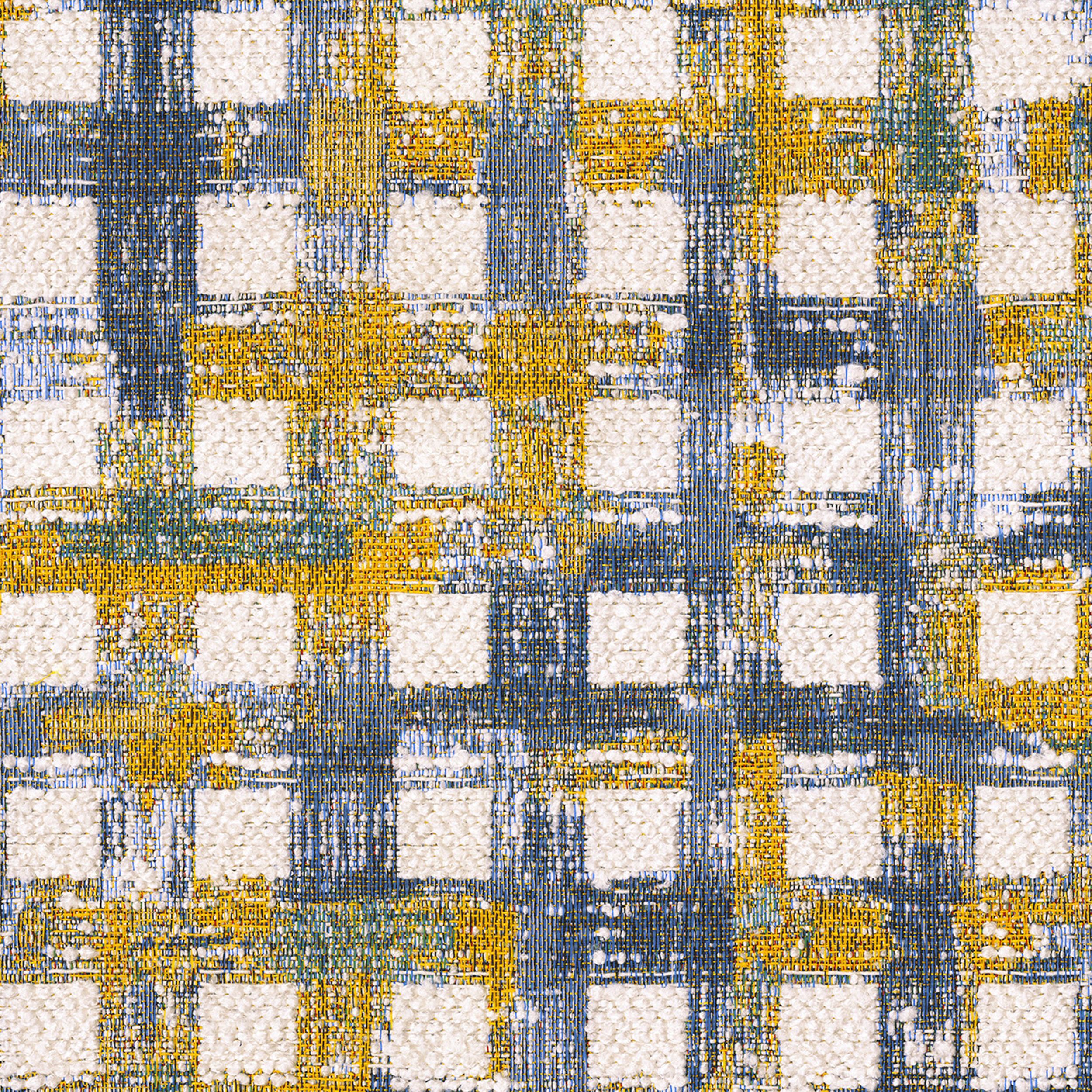 Cosy Home 145-16 carreaux bleu et jaune sur fond crème