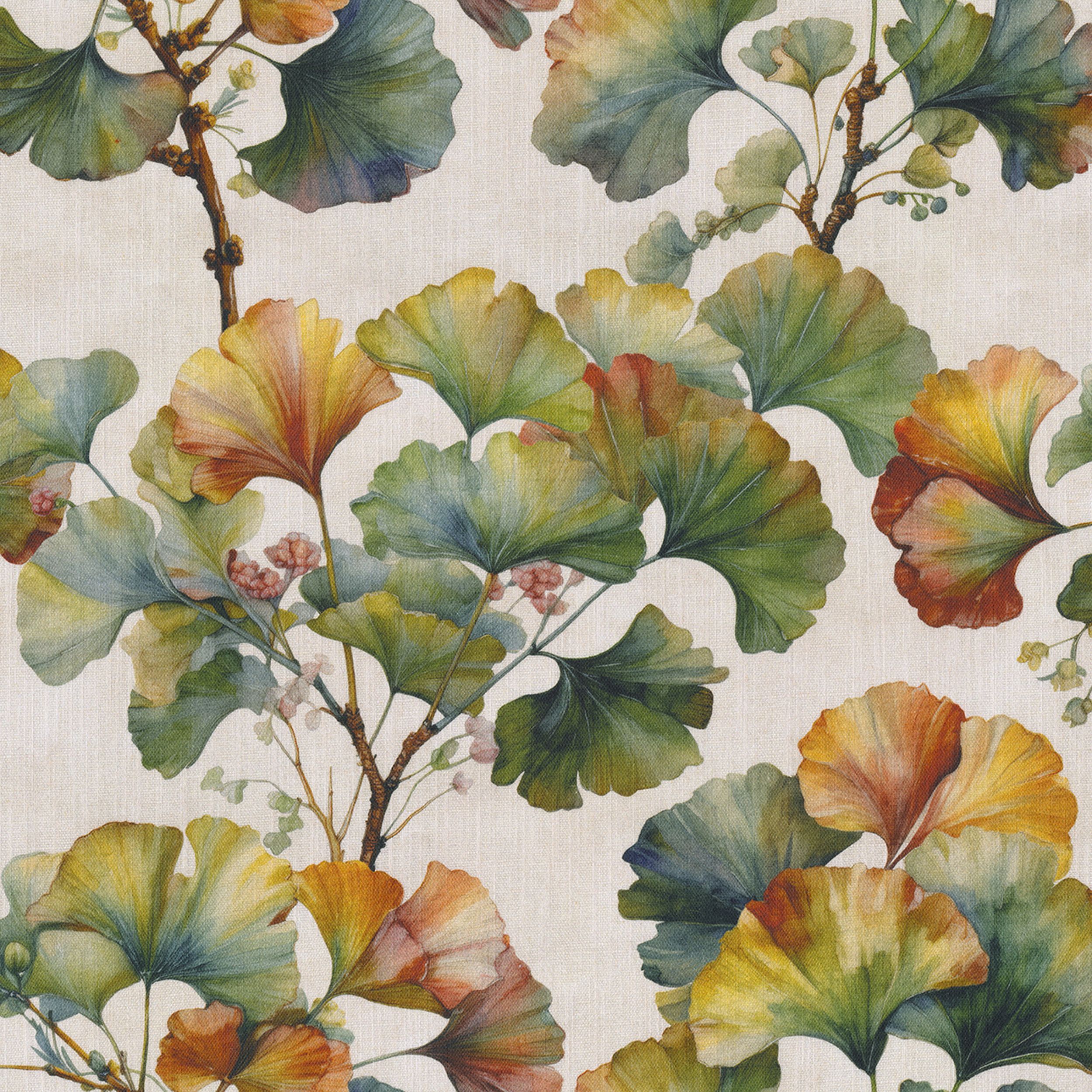 Botanic Viscose 145-18 fleurs multicolores sur fond blanc