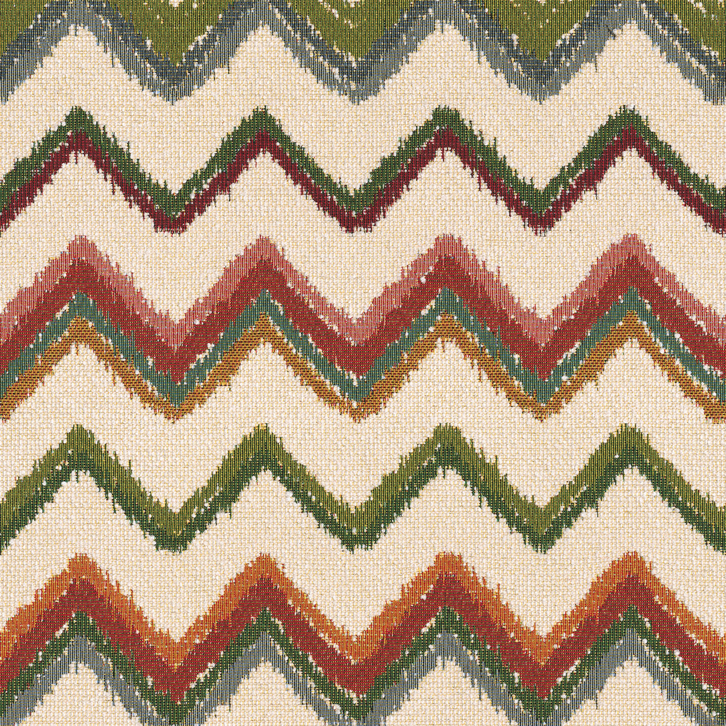 Cosy Home 145-36 zigzags rouge et vert sur fond crème