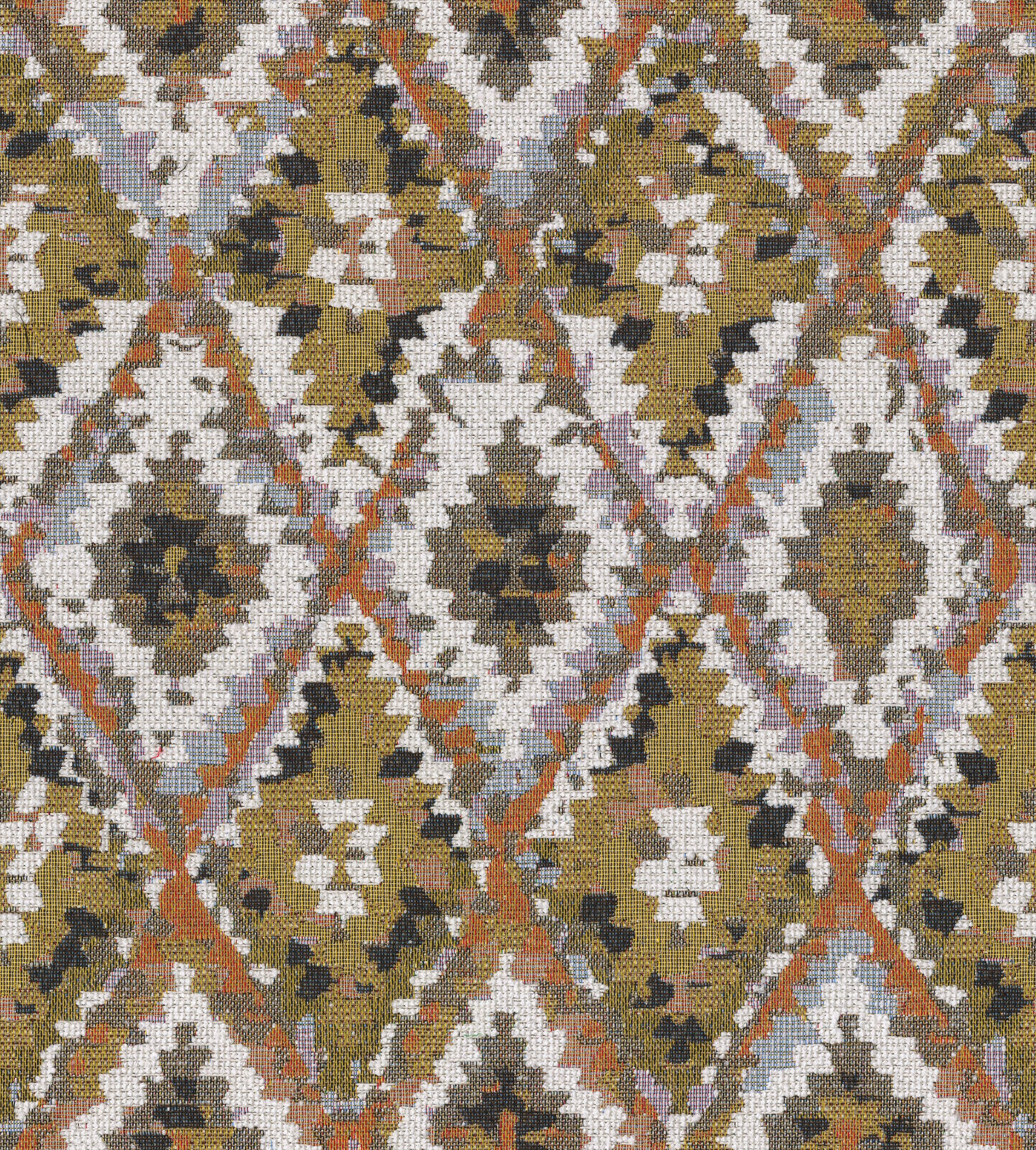 Cosy Home 145-37 motifs aztèques crème sur fond olive